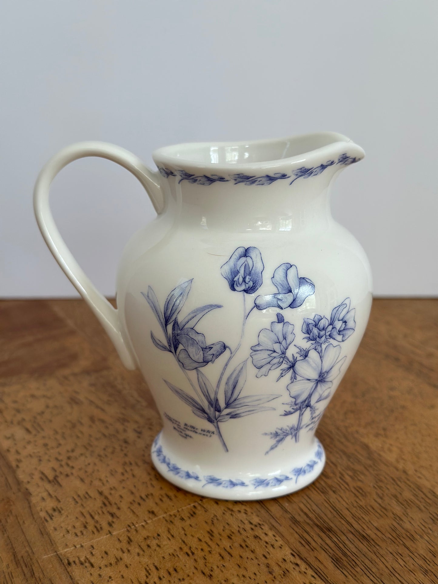 Queens Blue Floral Fine China Creamer Jug