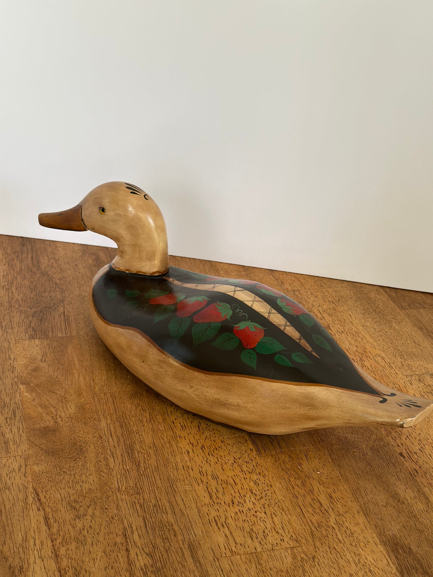 Vintage Carved Hand Painted Wooden Duck