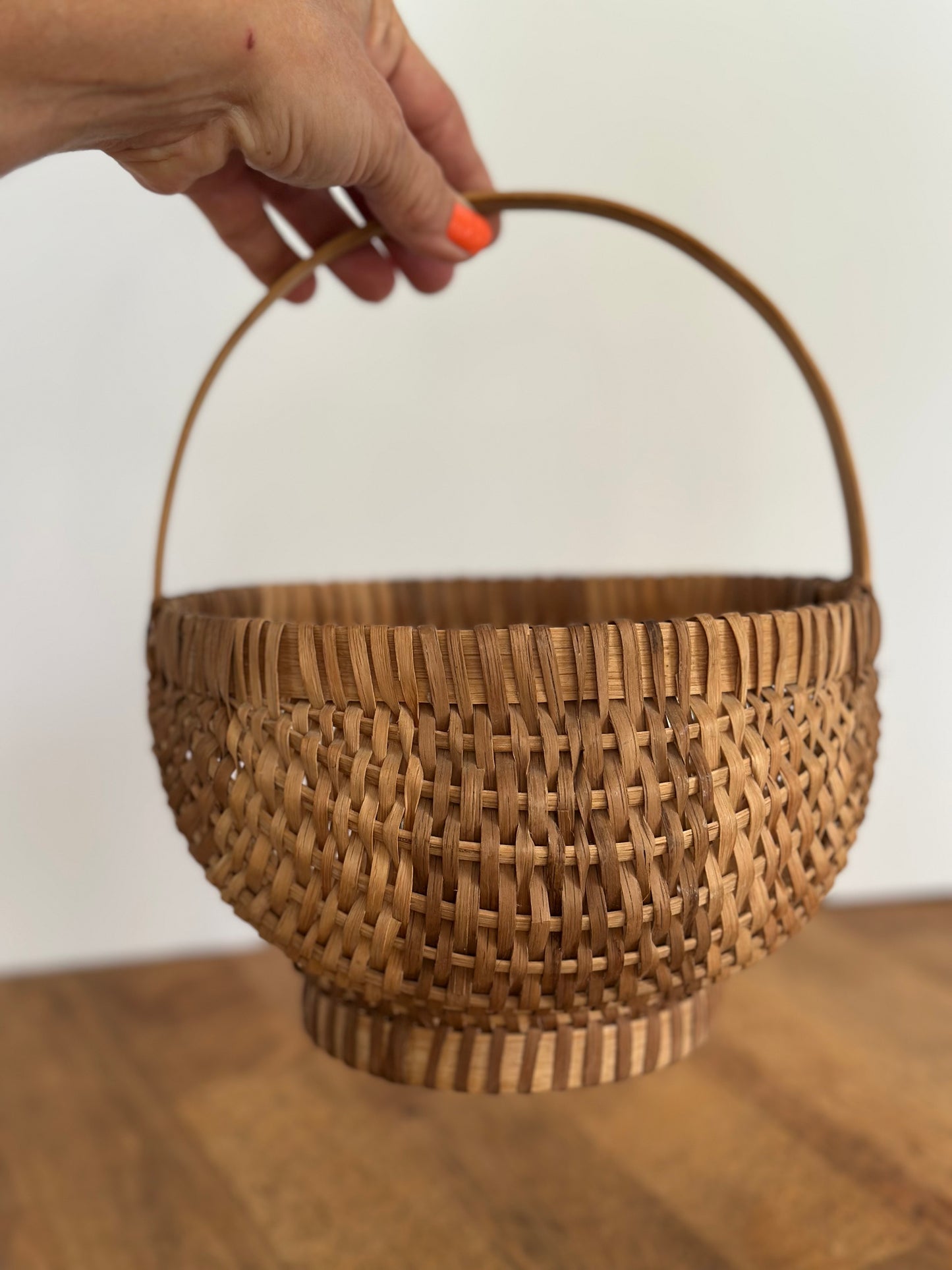 Vintage Wooden Handle Basket