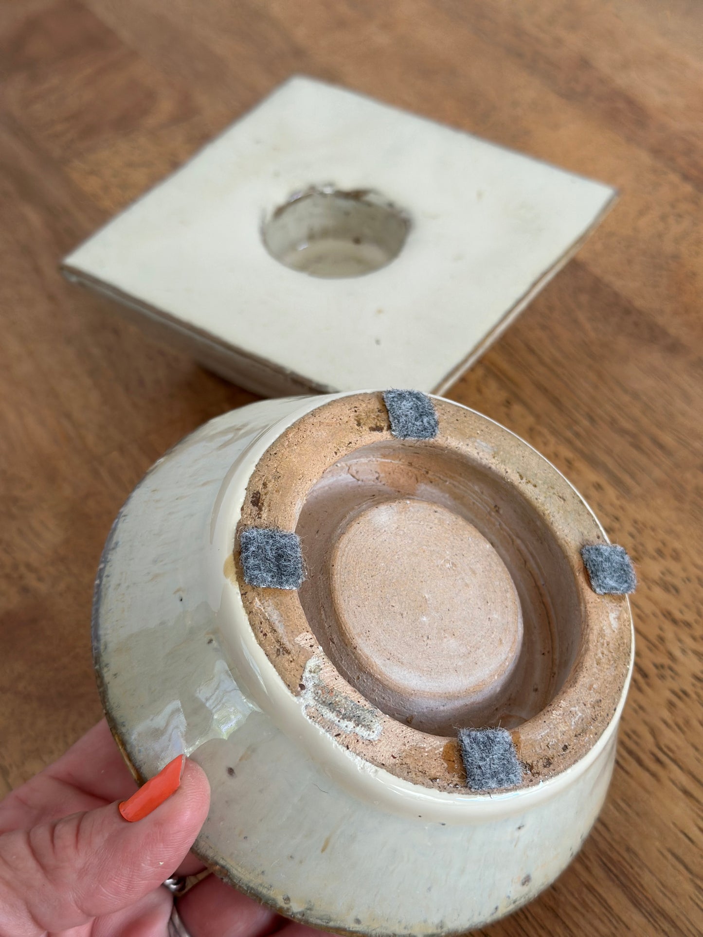 Stoneware Candle Holders (2)