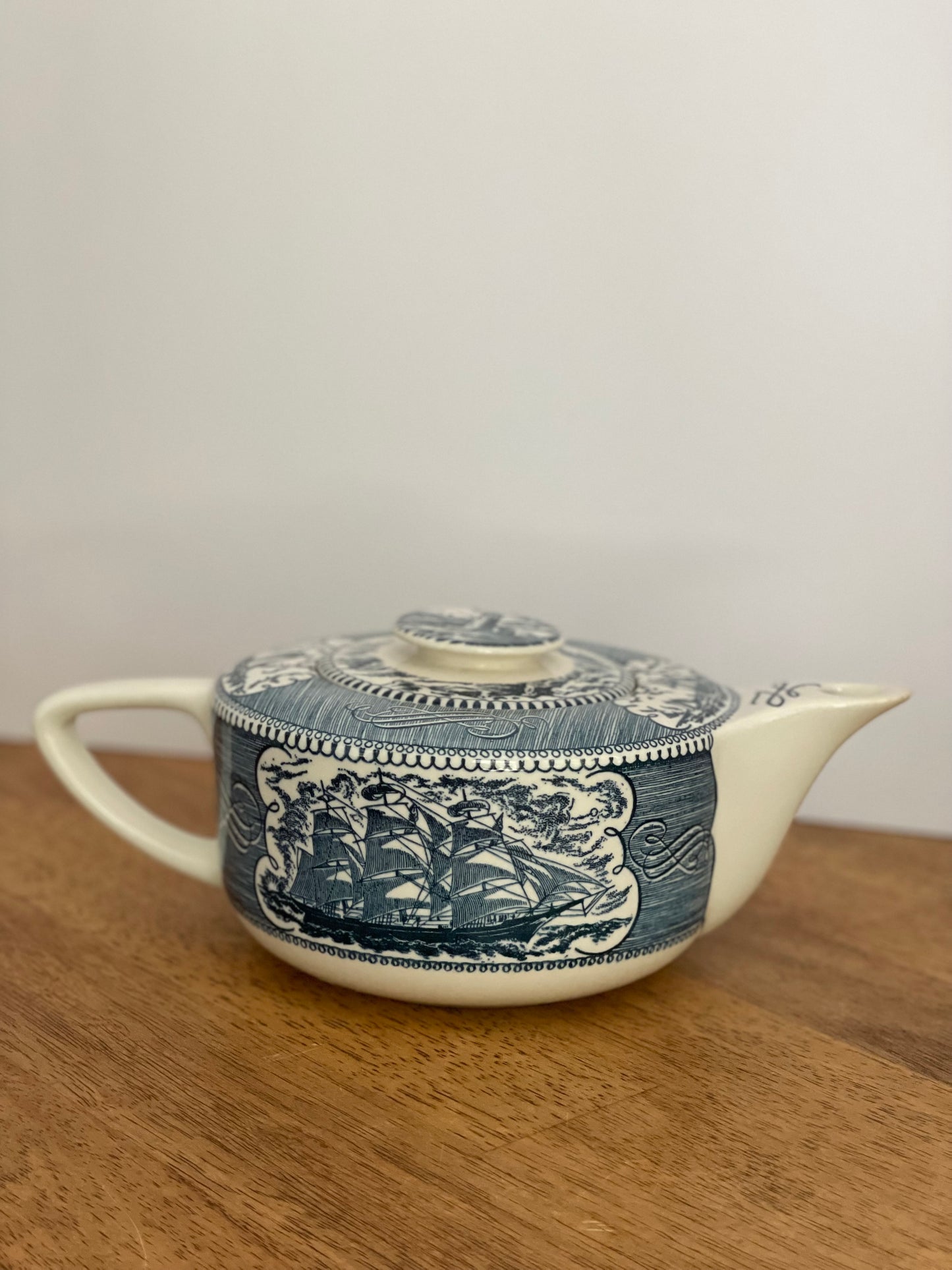 Currier & Ives Nautical Teapot