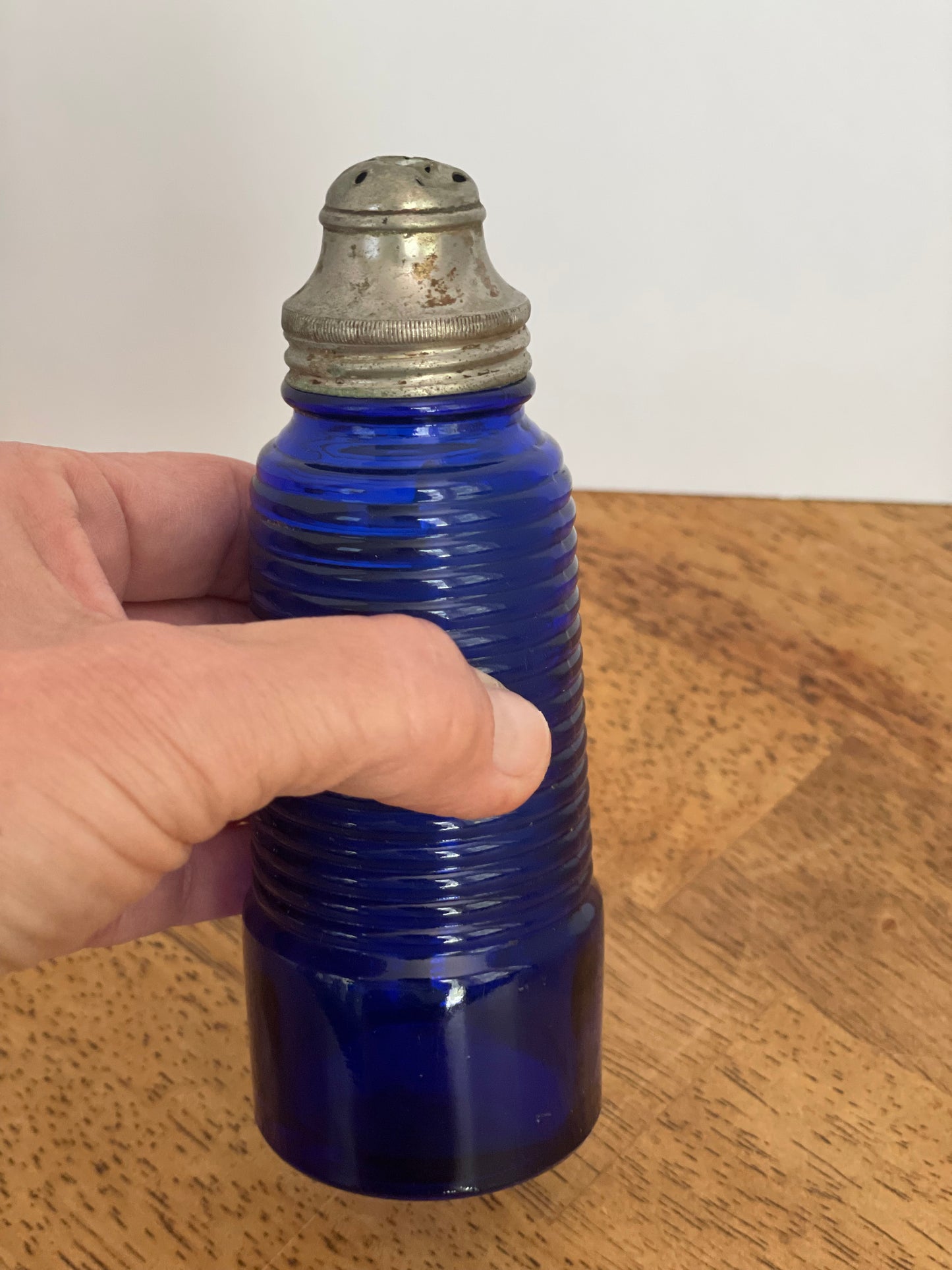 Vintage Cobalt Blue Salt Shaker