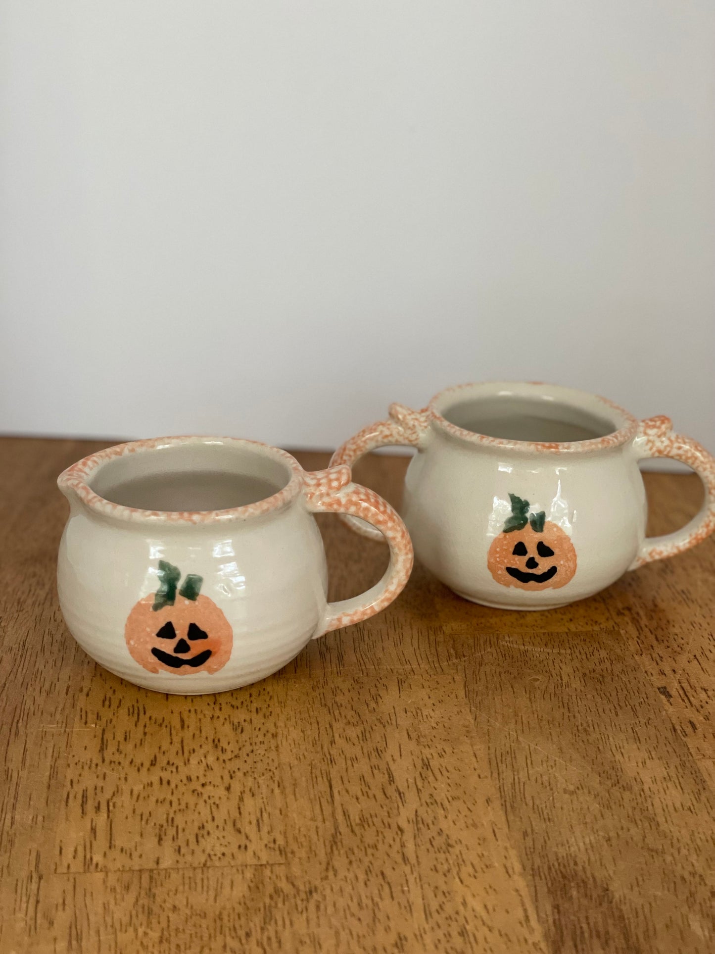Vintage Loomco Jack-o-Latern Sugar/Creamer Set