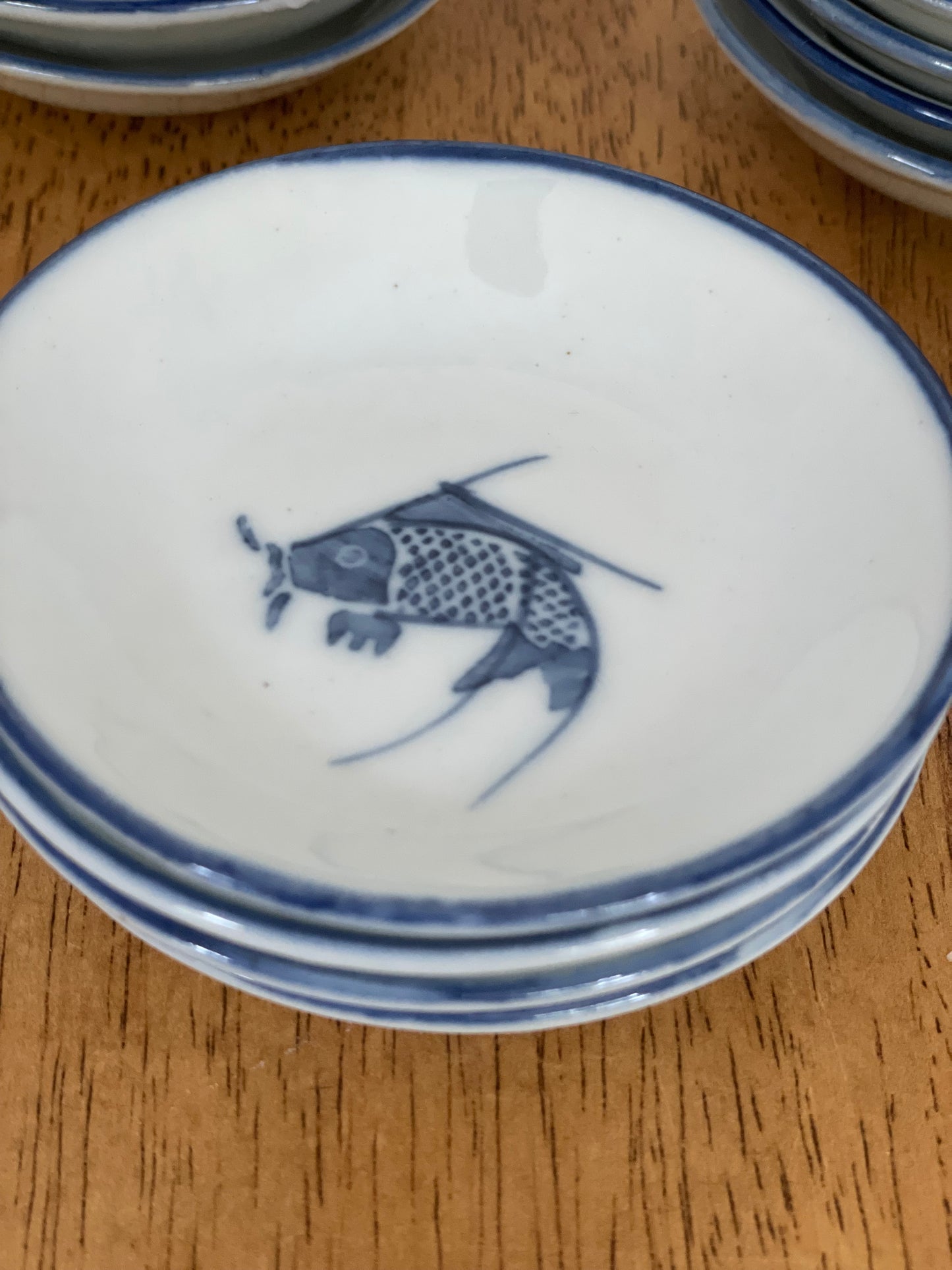 Vintage Chinese Blue & White Mini Sauce Bowl Set (12)