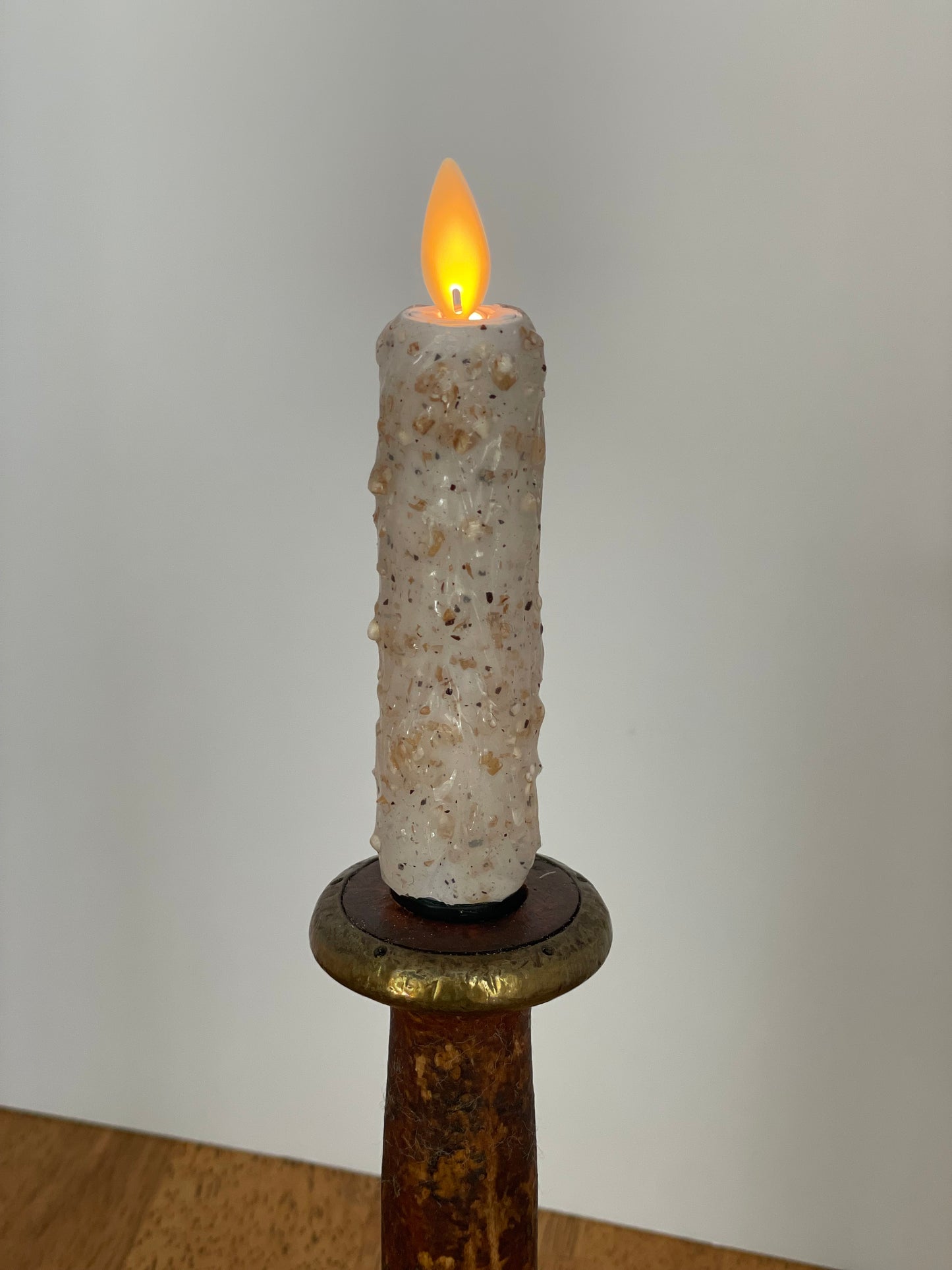 Primitive English Wooden Spool Flameless Candle