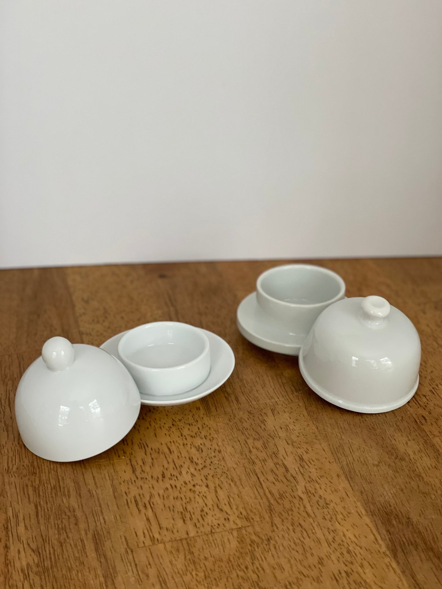 Set 2 White Butter Pat Dish/ButterBell
