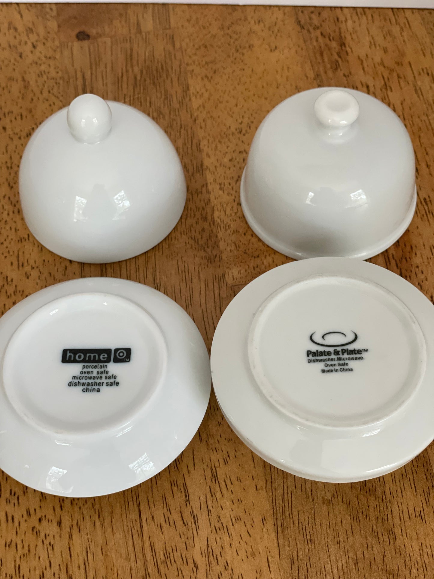 Set 2 White Butter Pat Dish/ButterBell