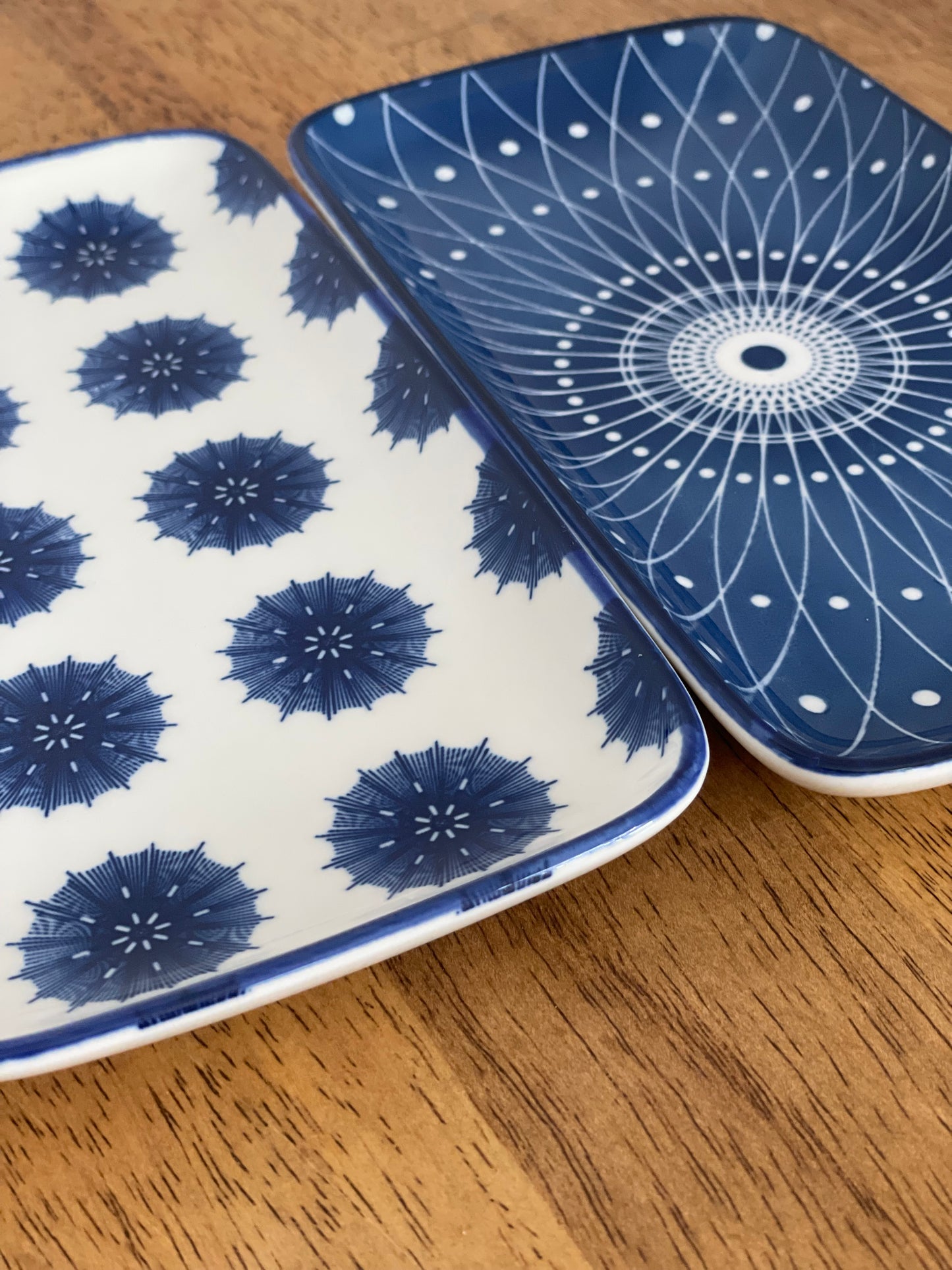 Blue & White Ceramic Decorative Dish Trays (4)