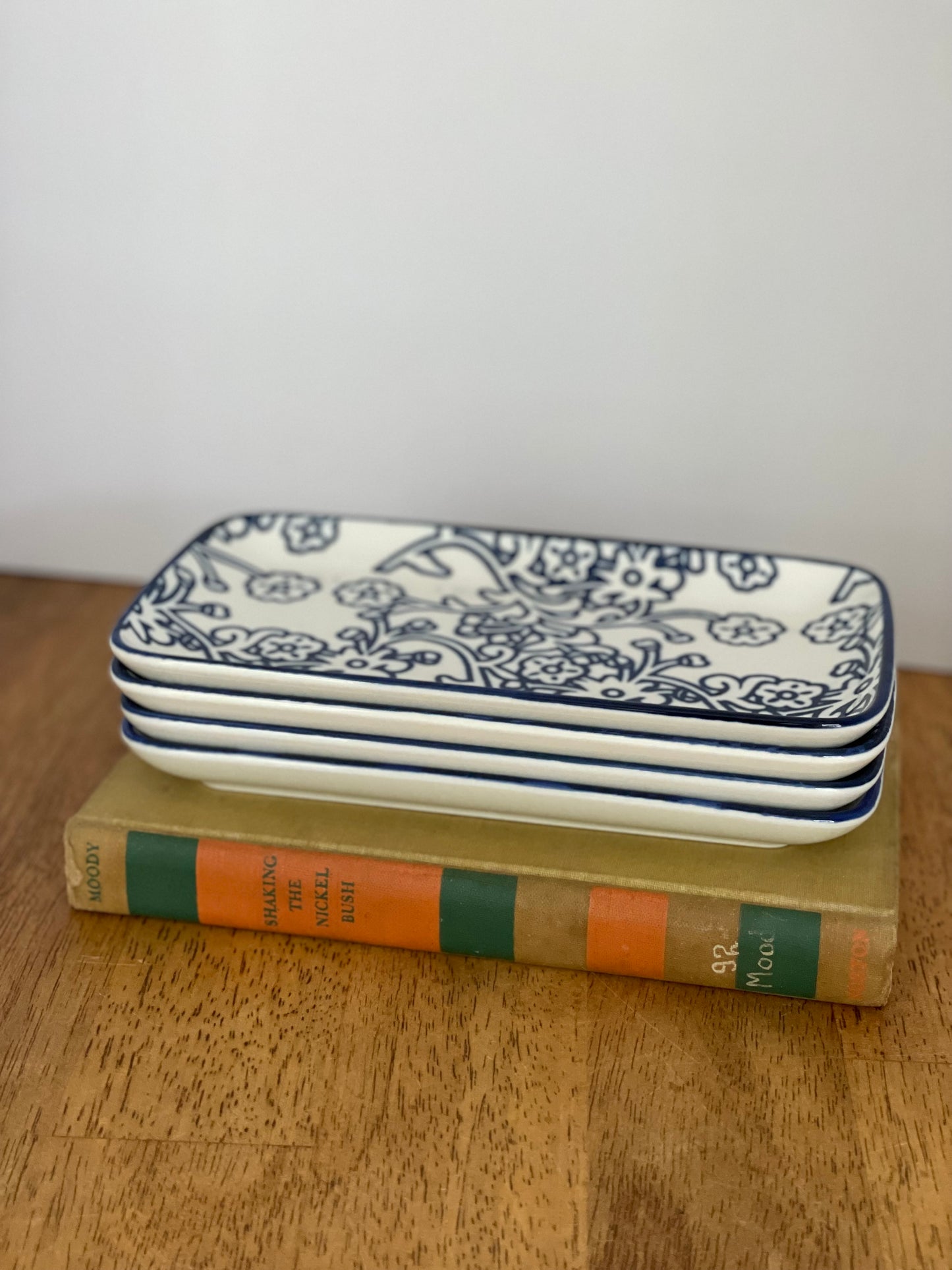 Blue & White Ceramic Decorative Dish Trays (4)