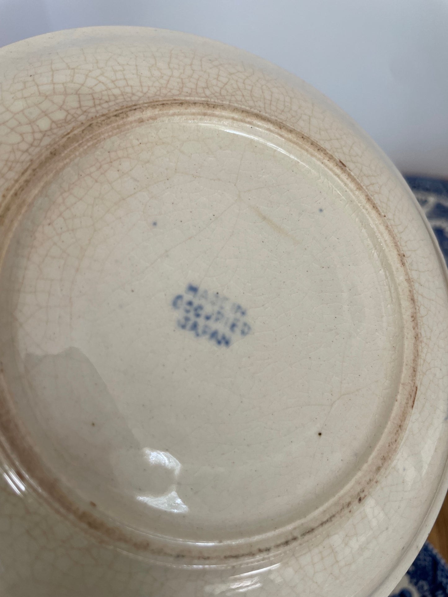 Vintage Japan Blue & White Saucer Set (5)