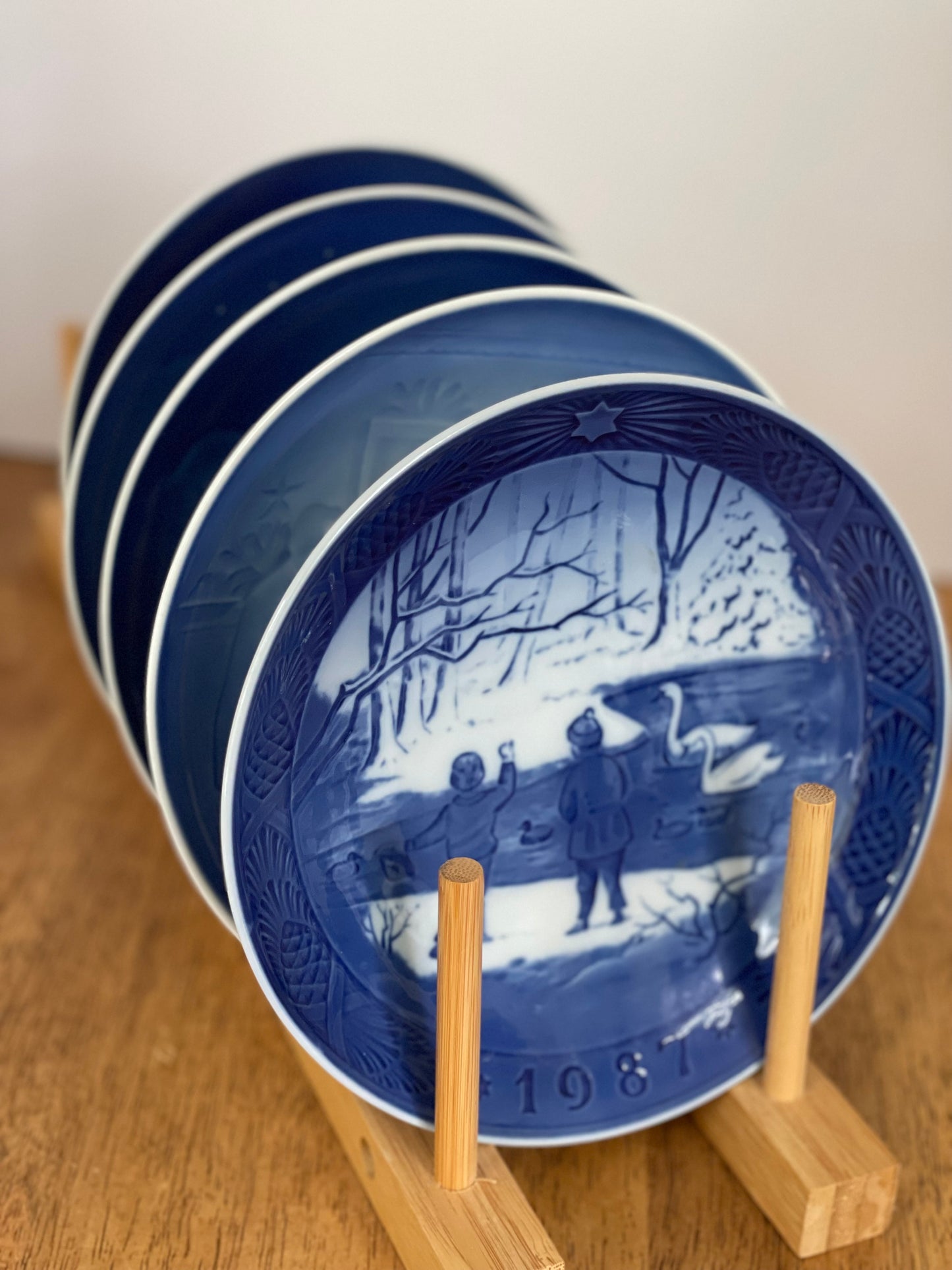 Vintage Bing & Grondahl Blue & White Porcelain Plates (5)