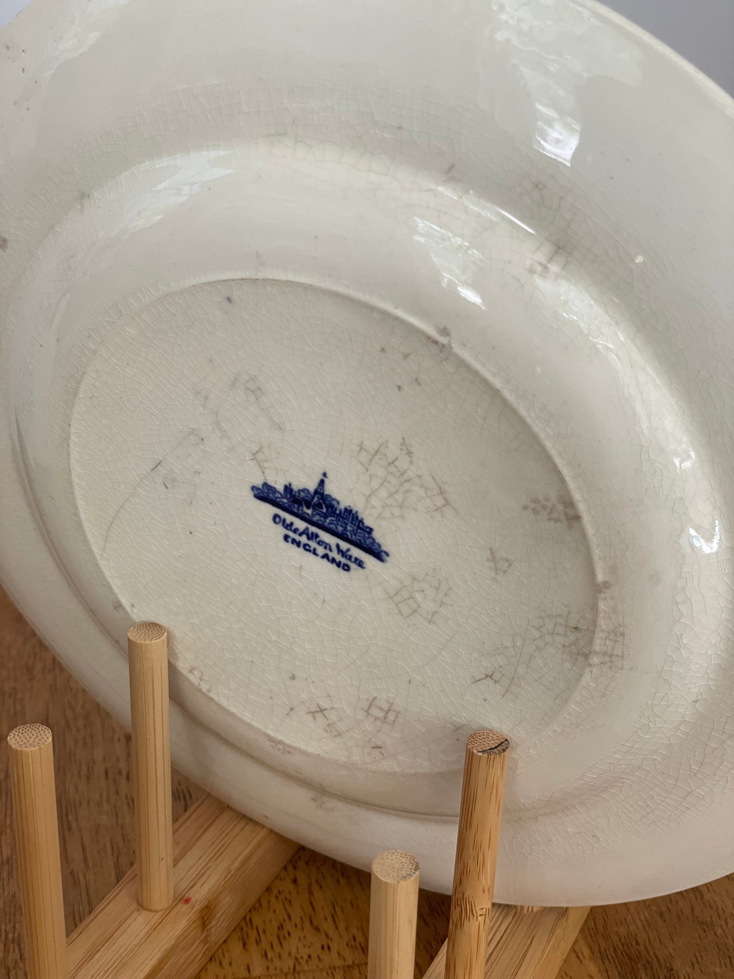 Vintage Swinnertons Olde Alton Ware Blue Pagoda Plates (3)