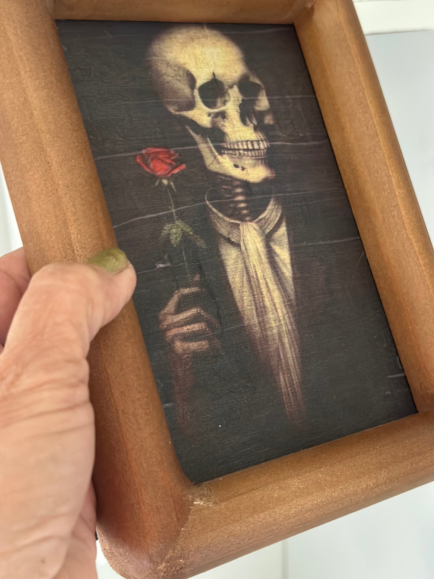 Skeleton Wood Framed Canvas 5x7