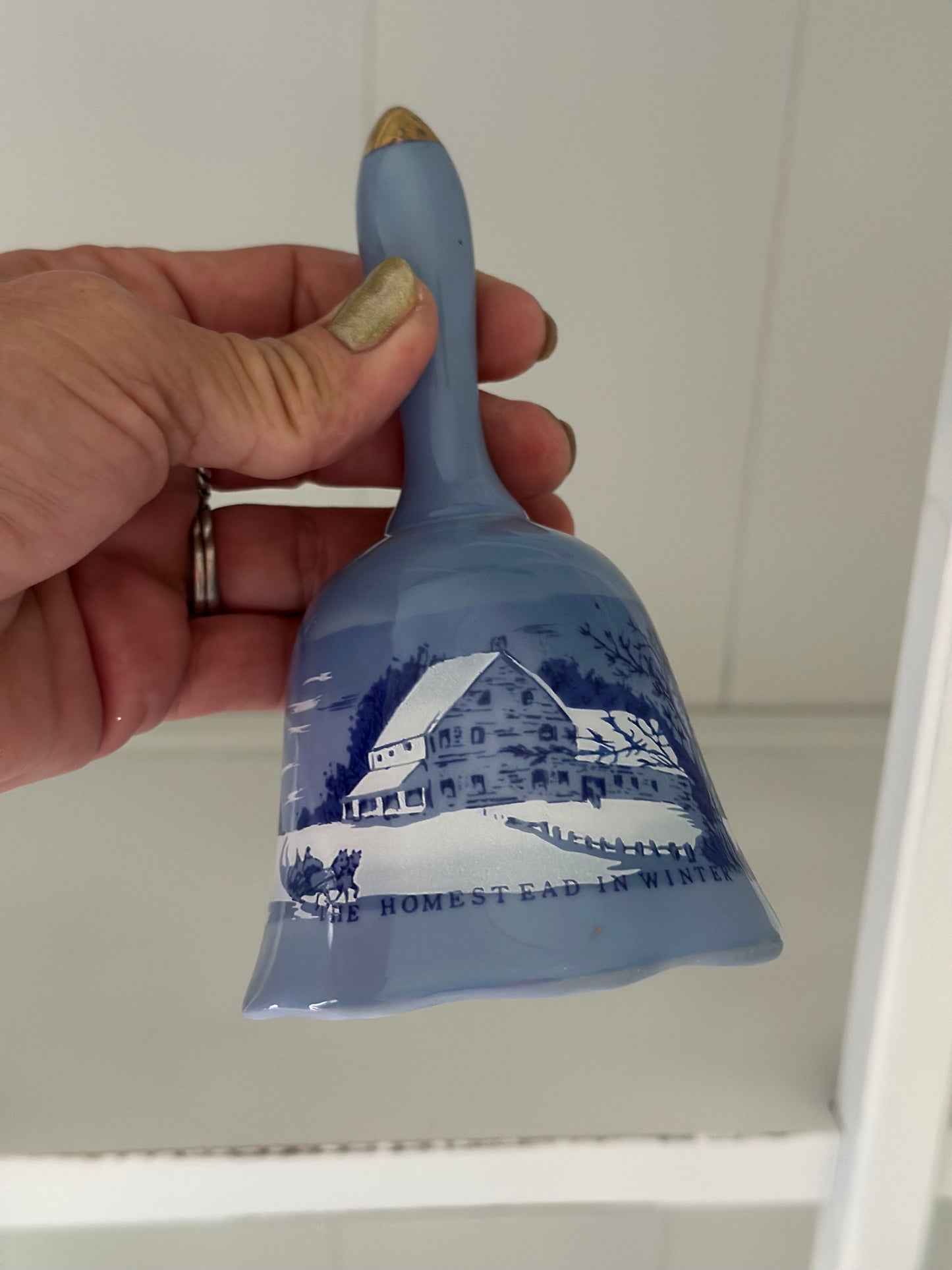 Vintage Currier & Ives Porcelain Bell