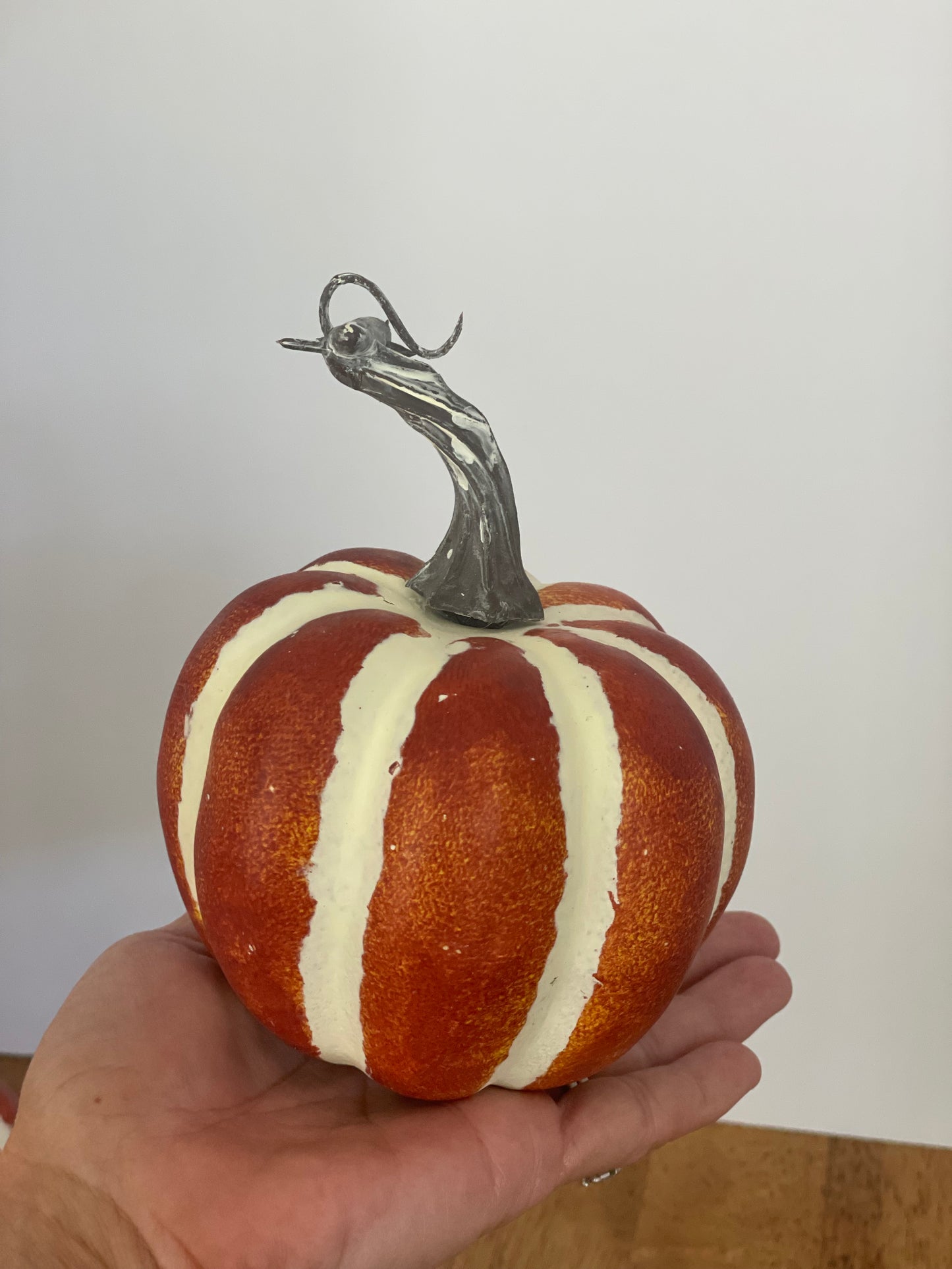 Orange Stripe Faux Pumpkin Set (3)