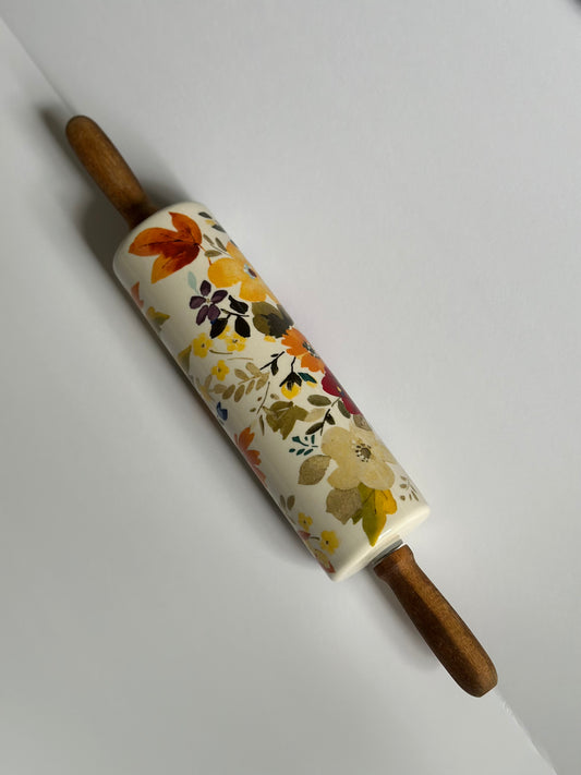 The Pioneer Woman Ceramic Rolling Pin "Fall Flowers"