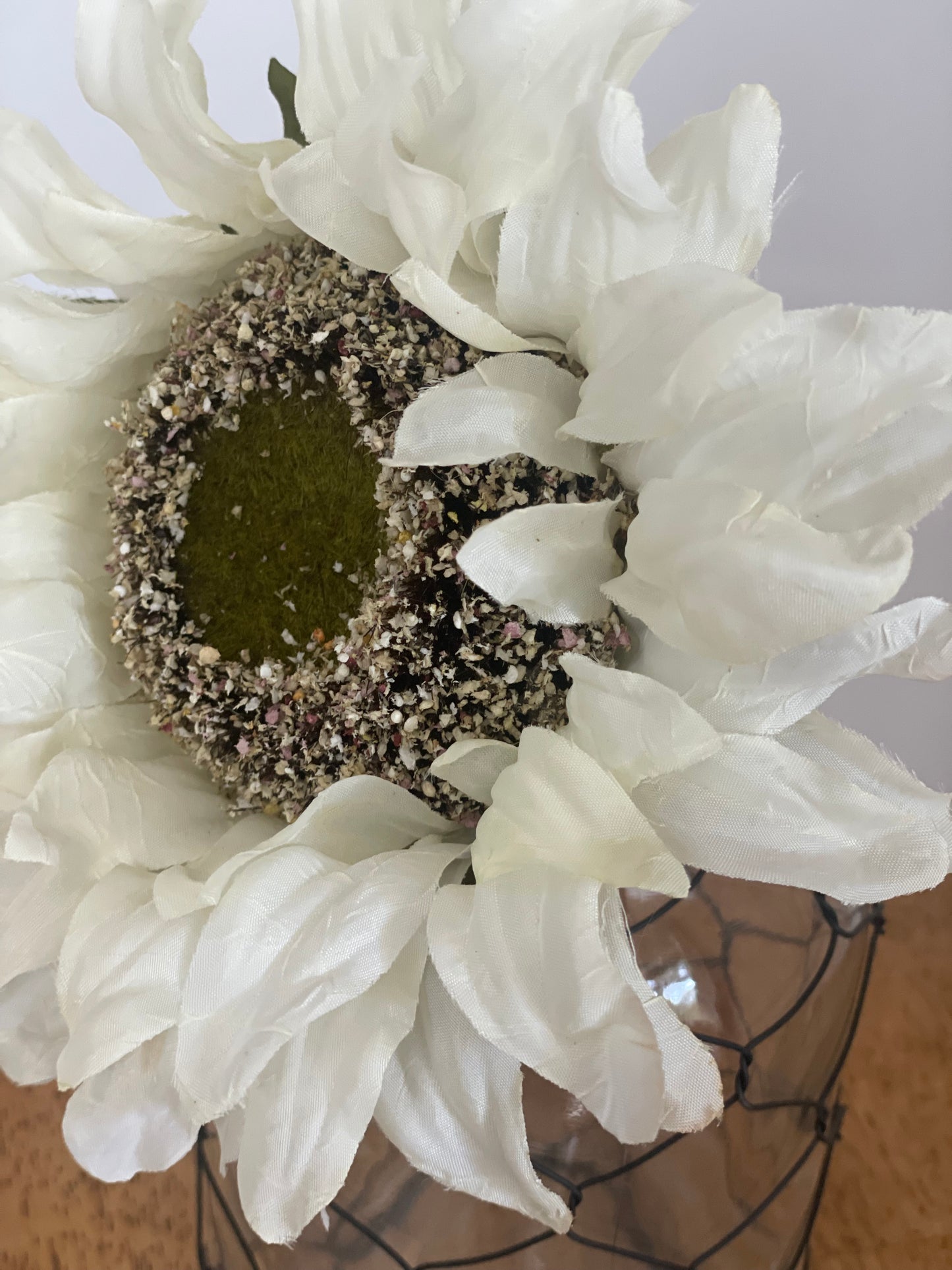 Artificial Sunflower Pick White