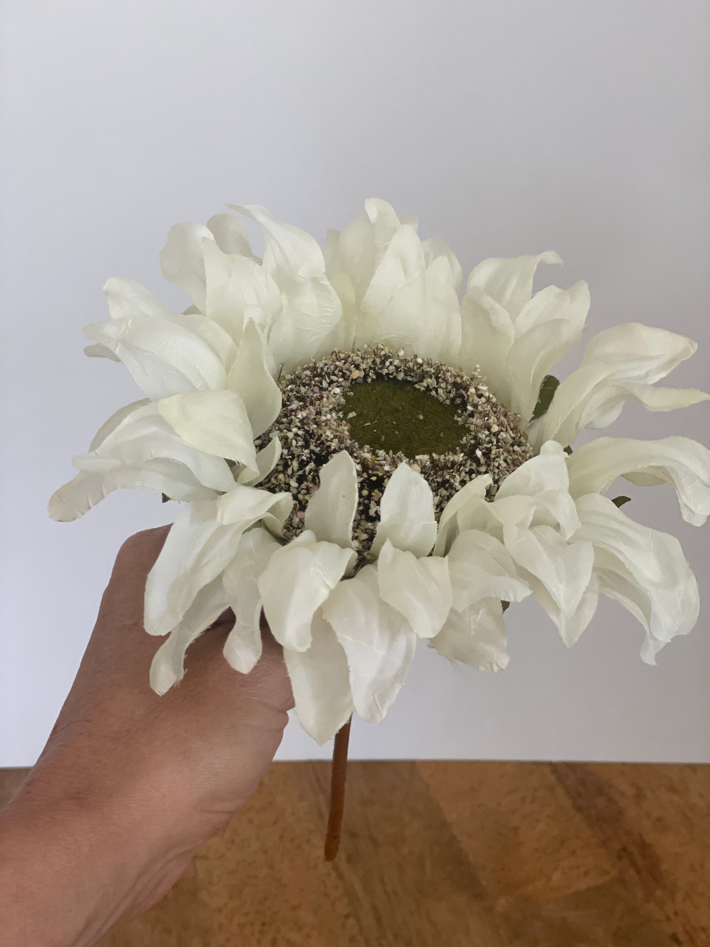 Artificial Sunflower Pick White