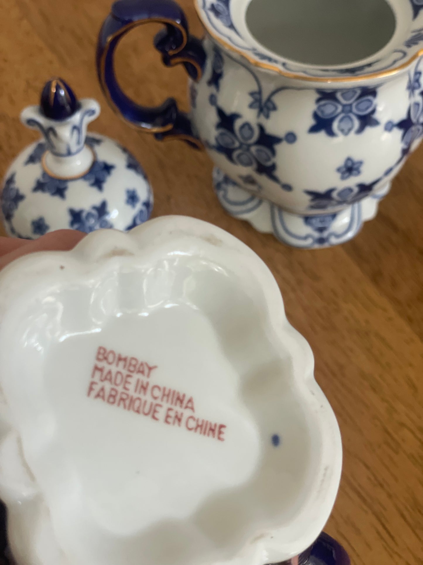 Bombay Blue & White Sugar and Creamer Set