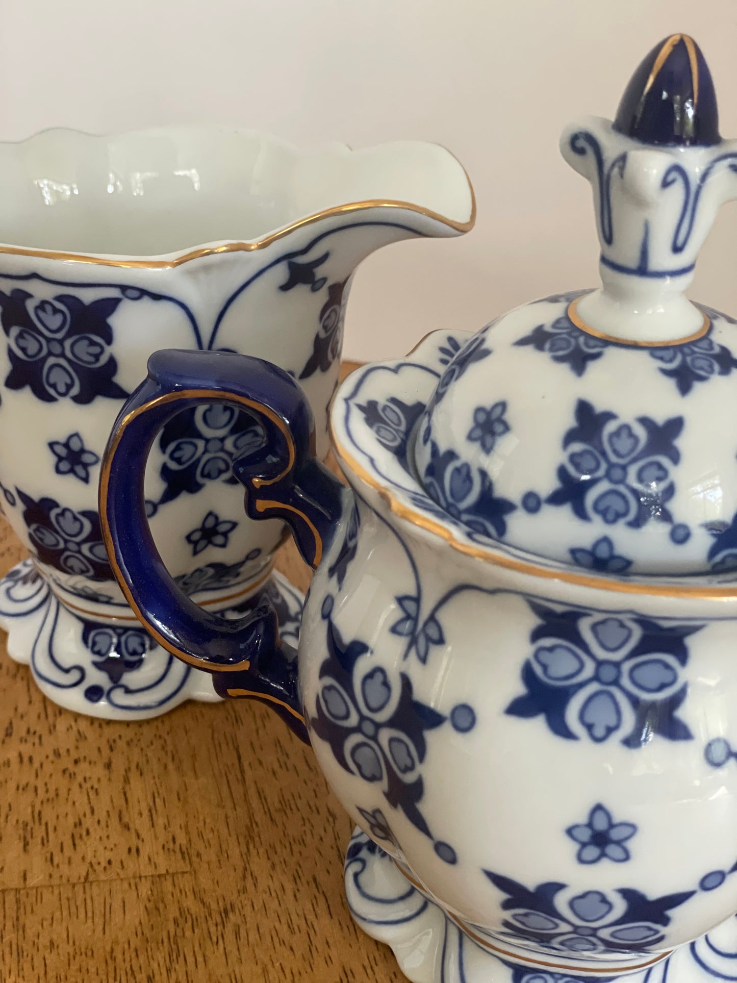 Bombay Blue & White Sugar and Creamer Set