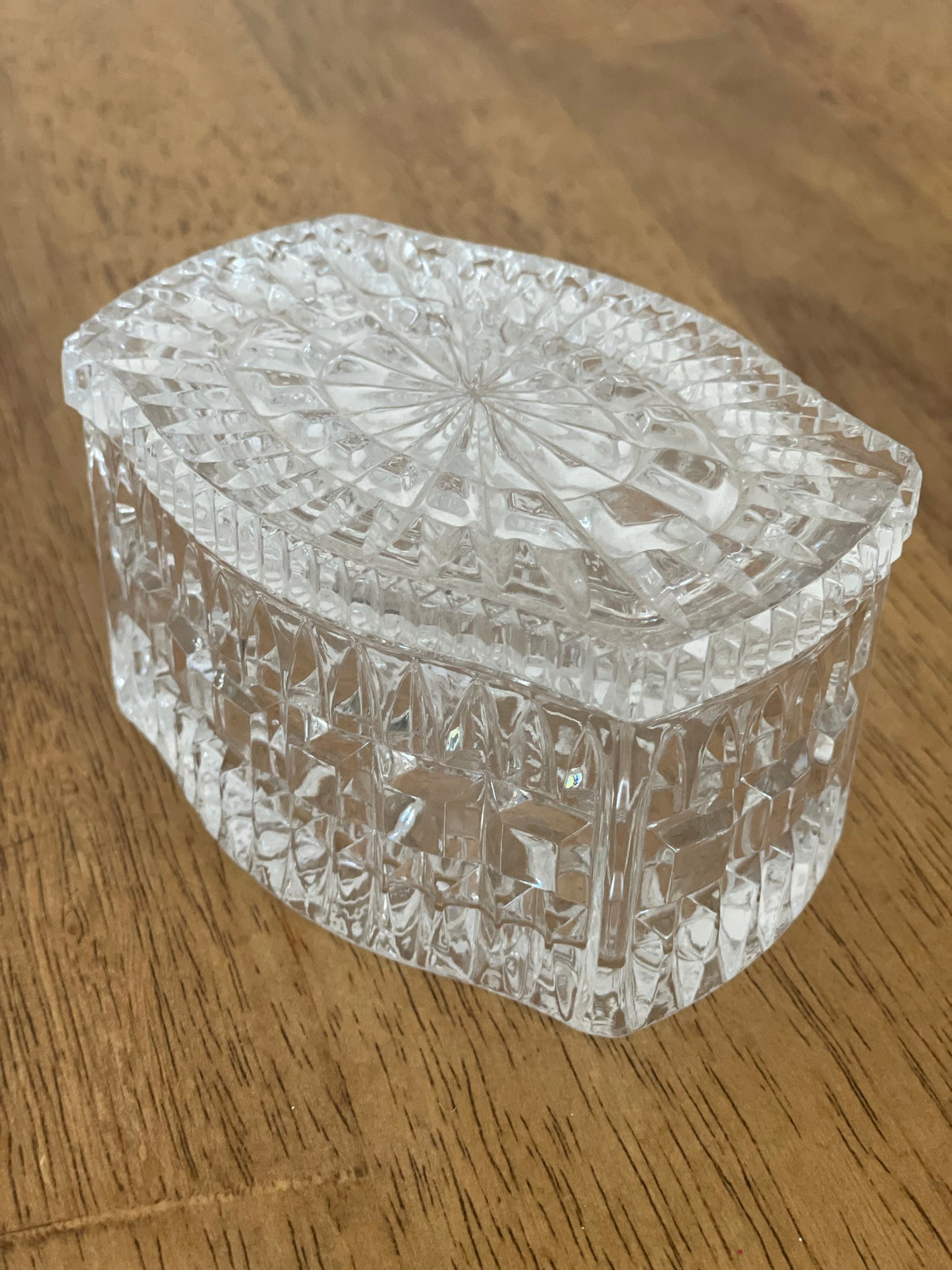 Crystal Glass Lidded Trinket Box