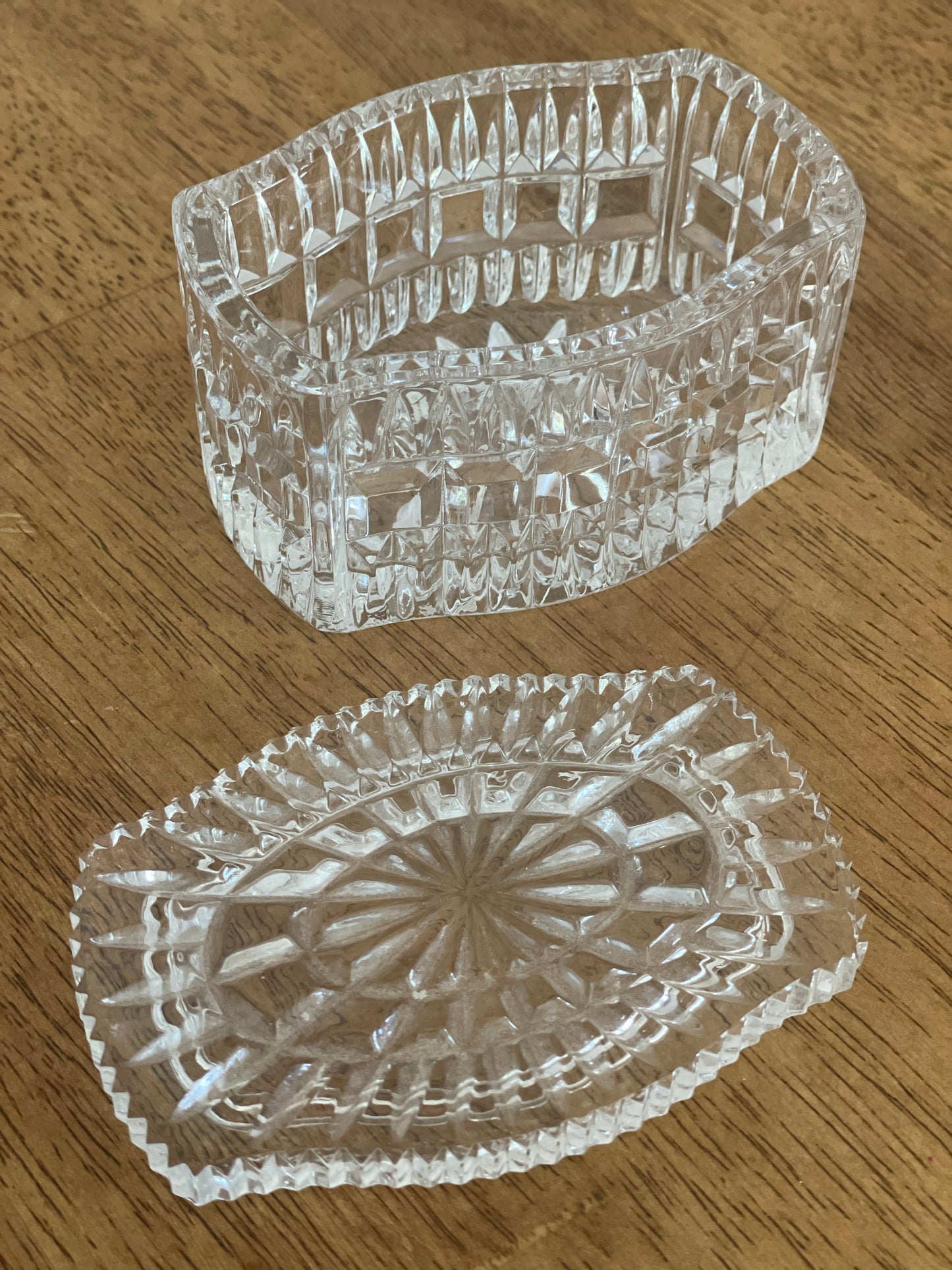 Crystal Glass Lidded Trinket Box