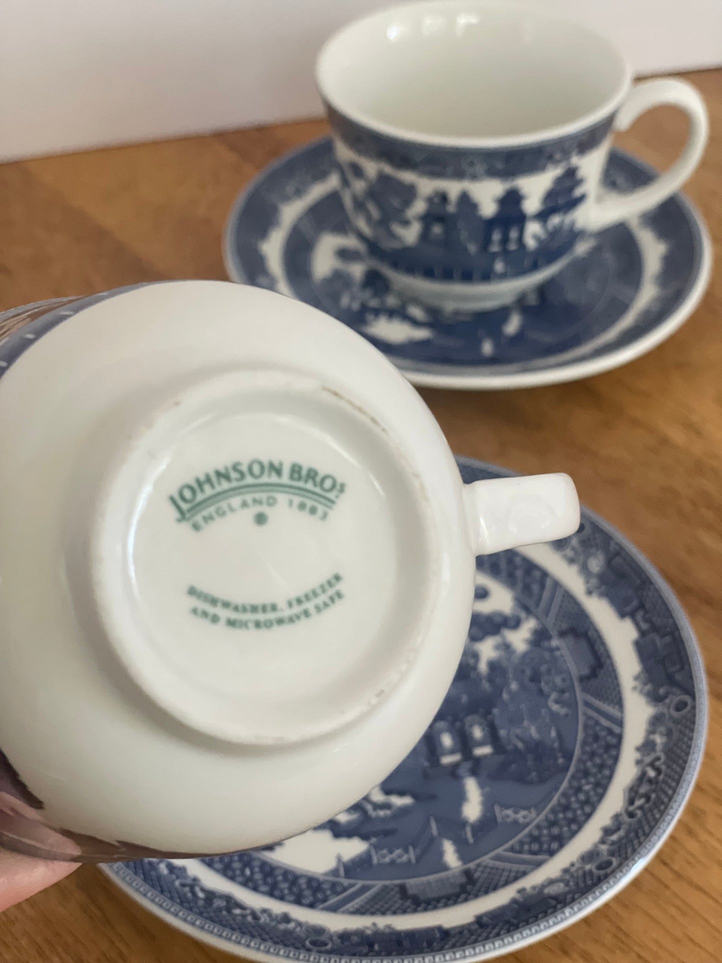 Johnston Brothers Blue Willow Tea Cup & Saucer Set