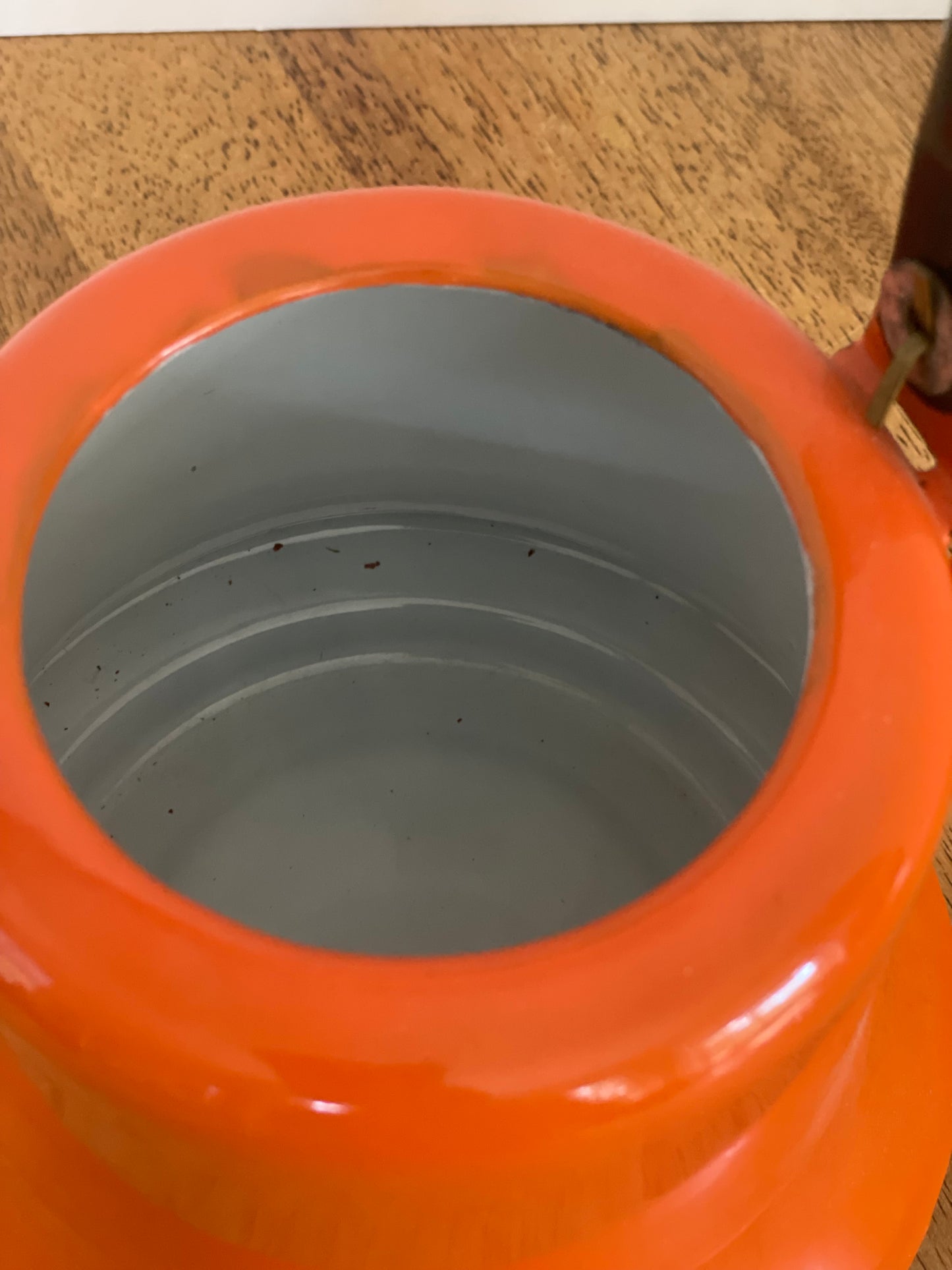 Vintage Orange Enamelware Tea Kettle