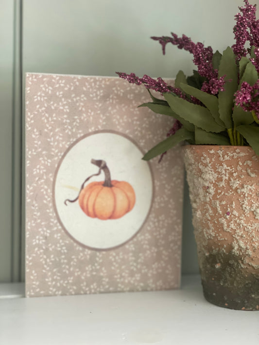 5x7 Fall Photo Canvas -Single Pumpkin