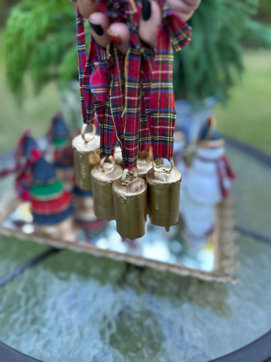 Plaid Collection-Gold Bell Ornament