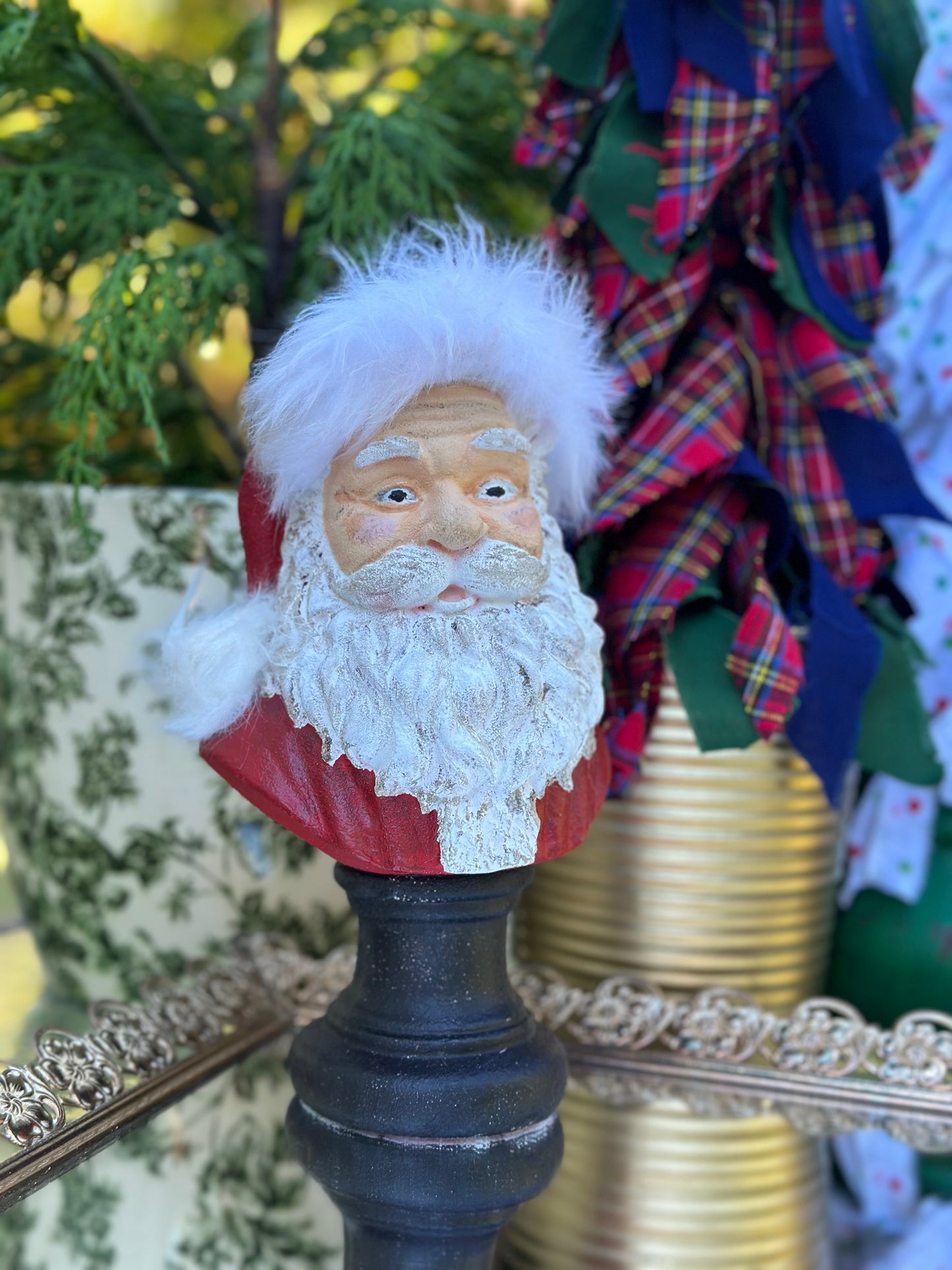 Hand Painted 9" Santa Bust