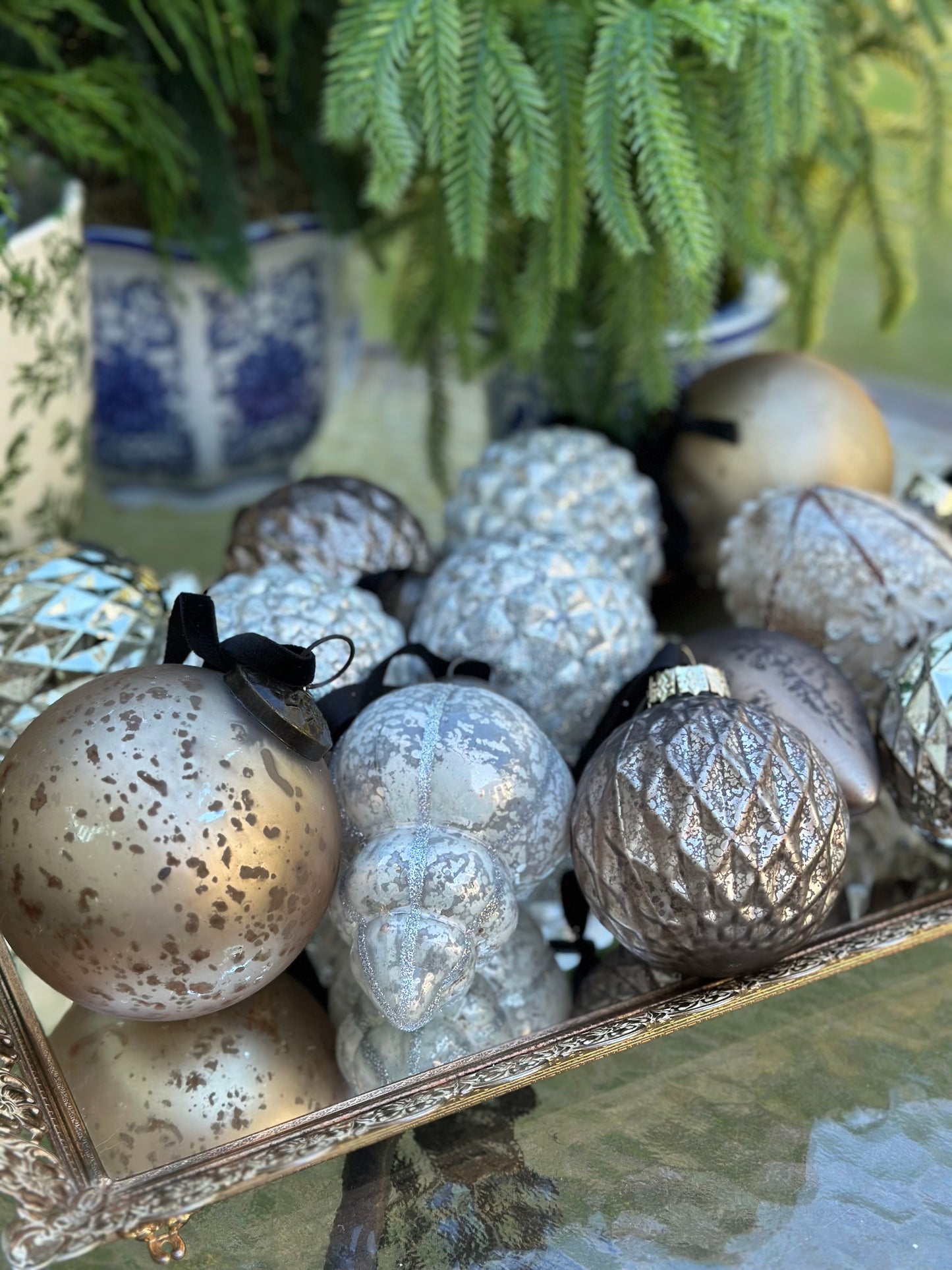 Mixed Metals Christmas Ornament Assortment (12)