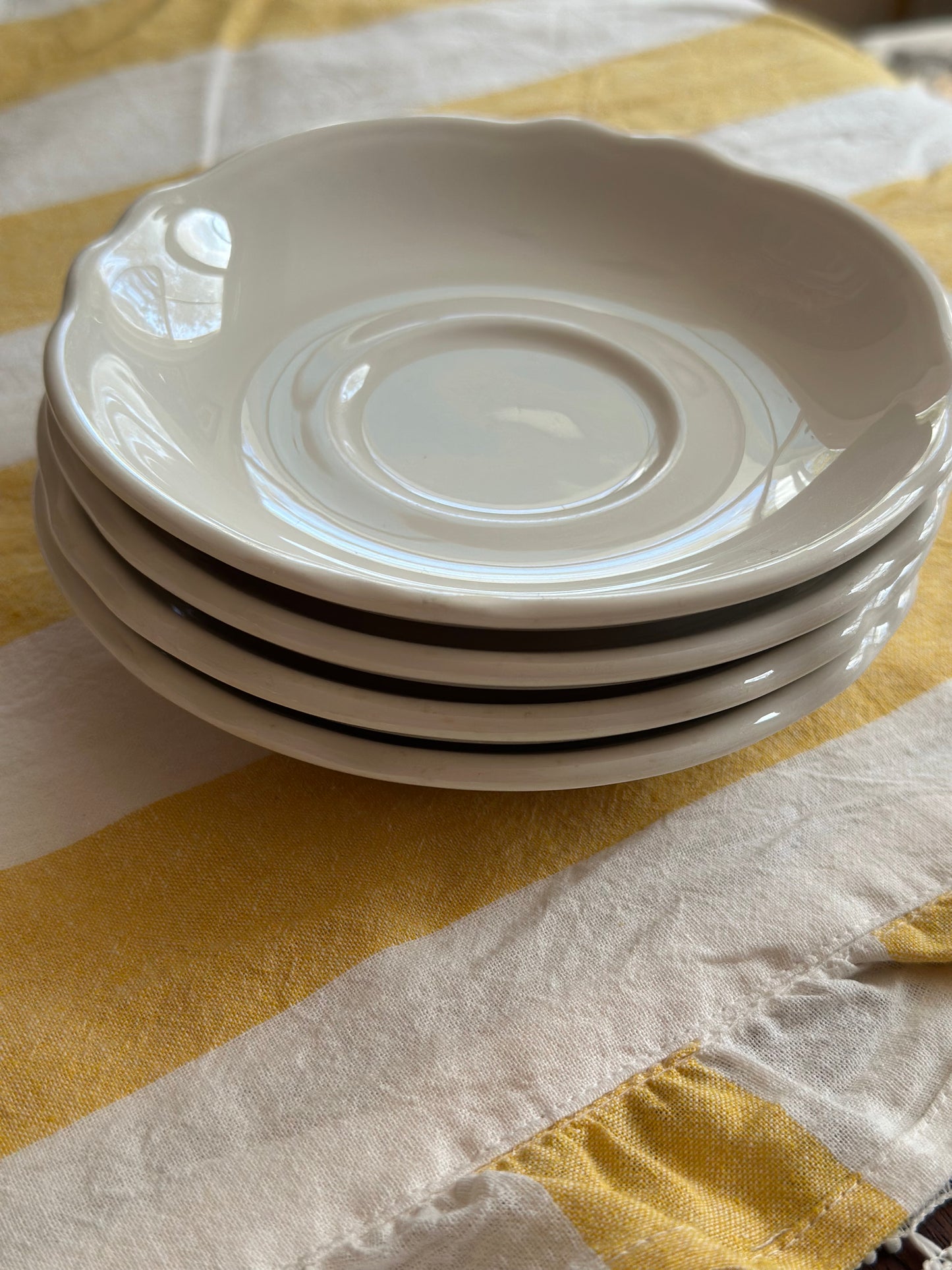 Vintage Homer Laughlin Scalloped Edge Saucers - Set of 4
