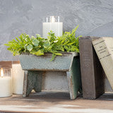 Green Distressed Wooden Stool Riser