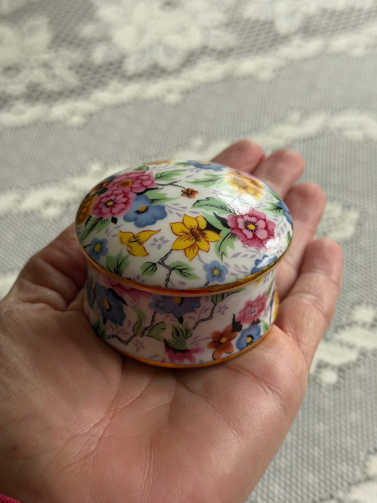 Set 2 Floral Trinket Boxes