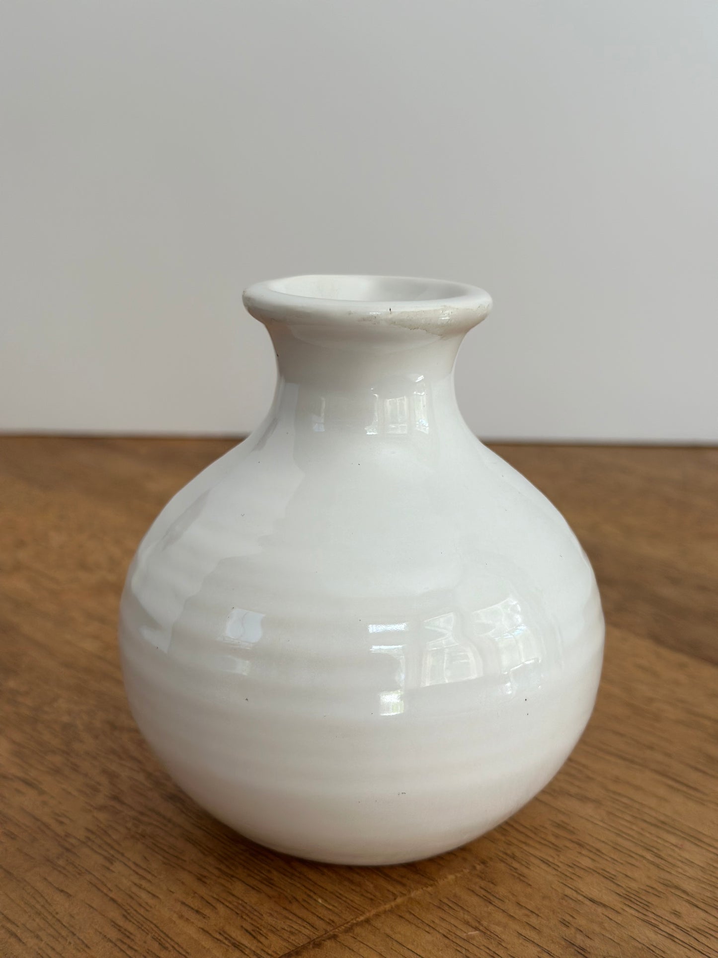 White Ceramic Bud Vase 5"