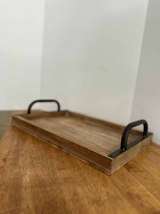 Wooden Serving Tray with Handles