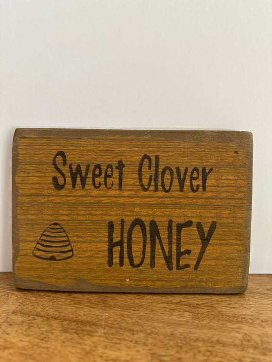 Sweet Clover Honey Wooden Sign