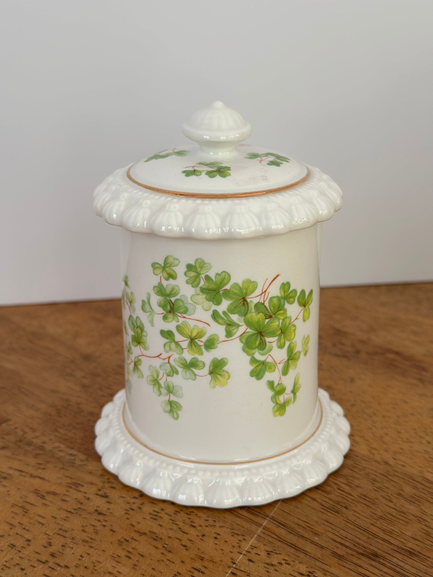 Elizabethan Green Floral Bone China Lidded Jar