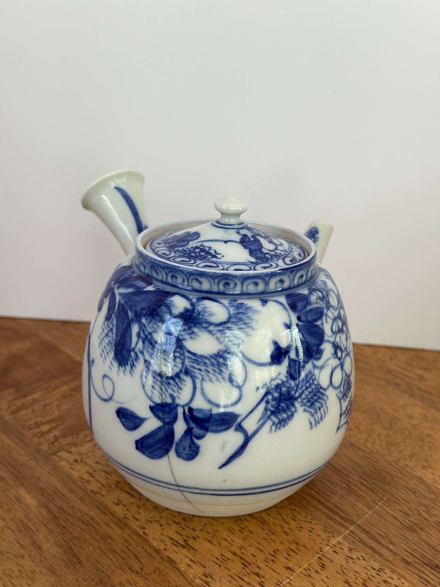 Vintage Japanese Blue & White Teapot
