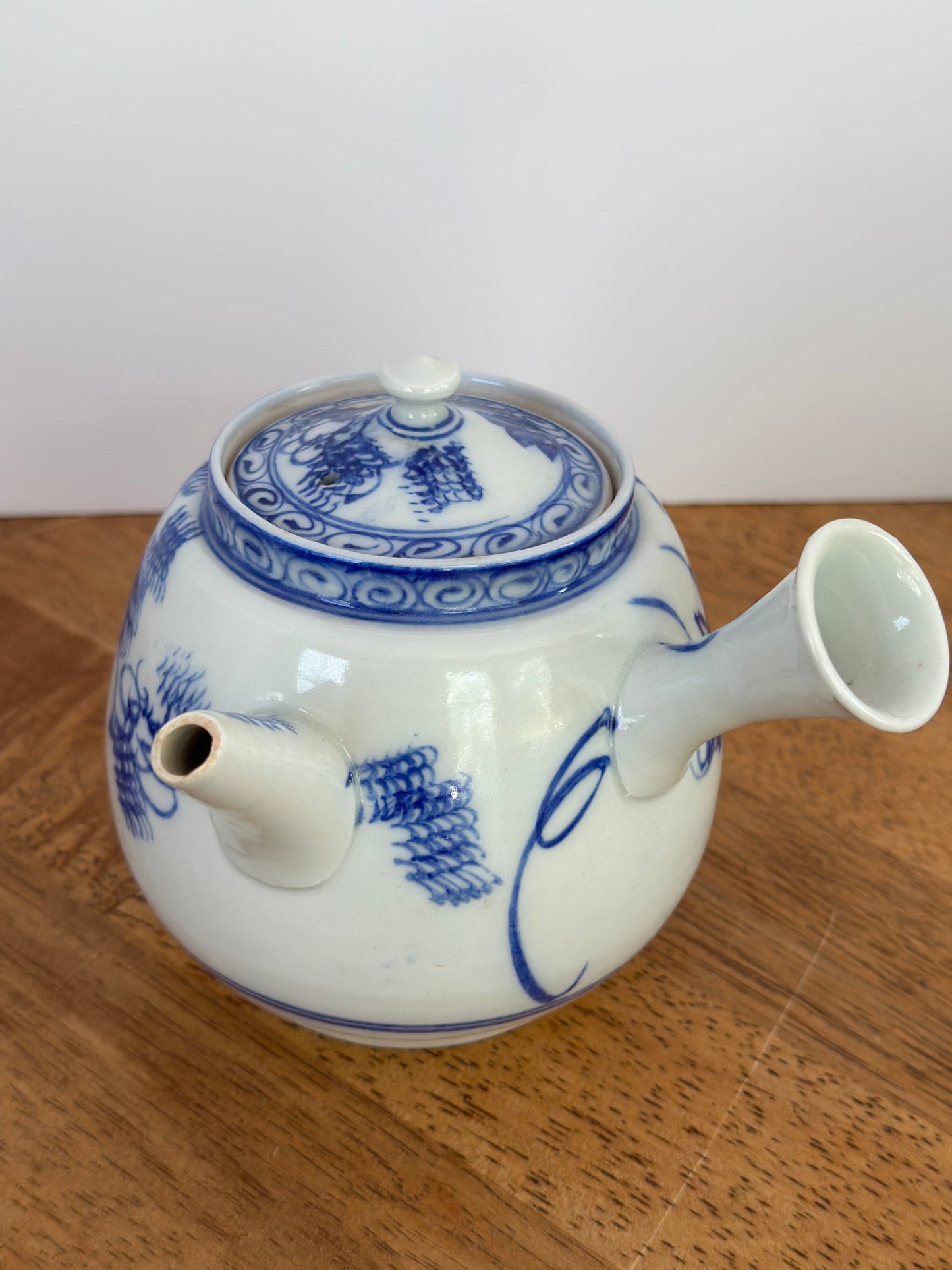 Vintage Japanese Blue & White Teapot