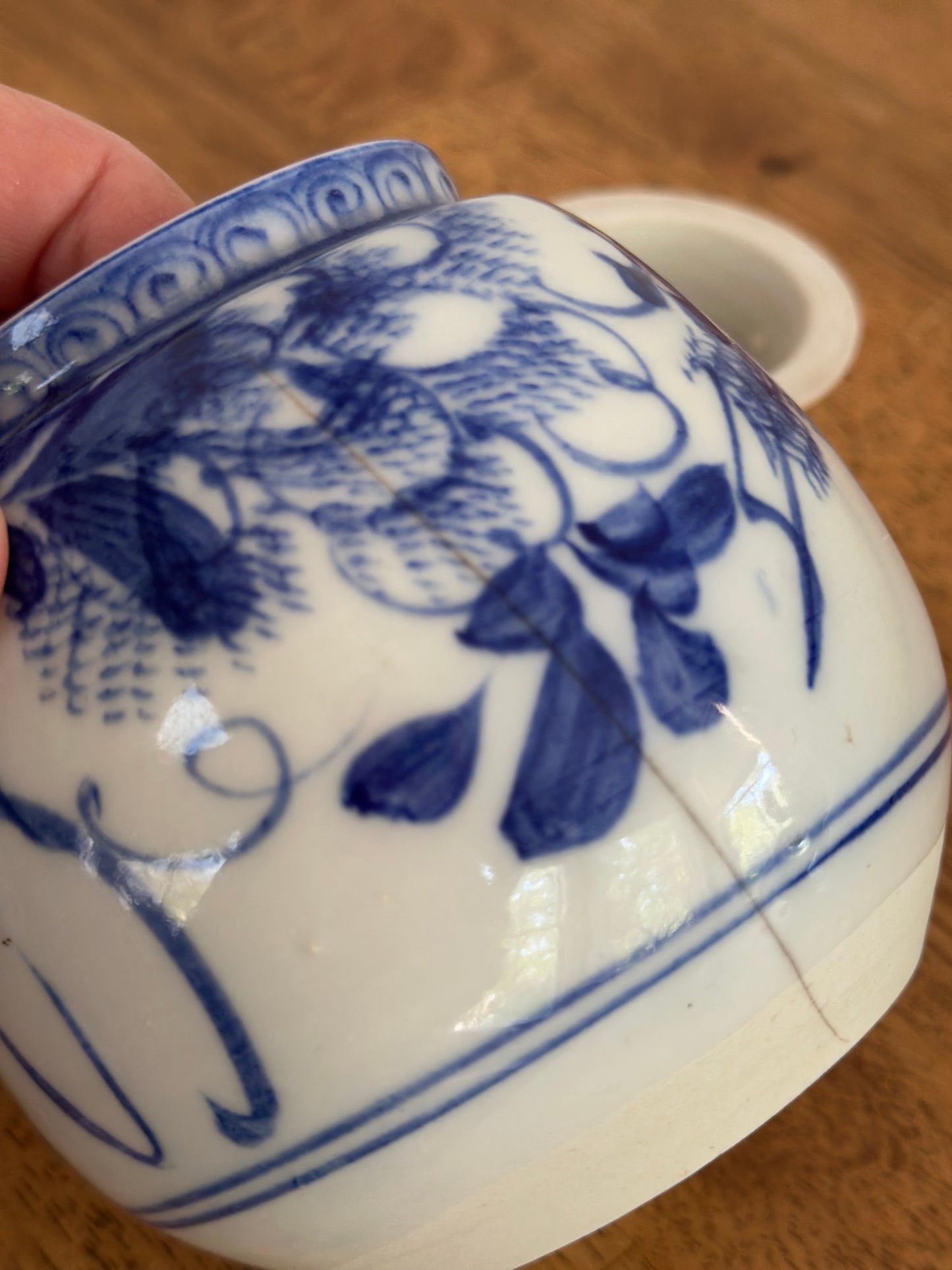 Vintage Japanese Blue & White Teapot