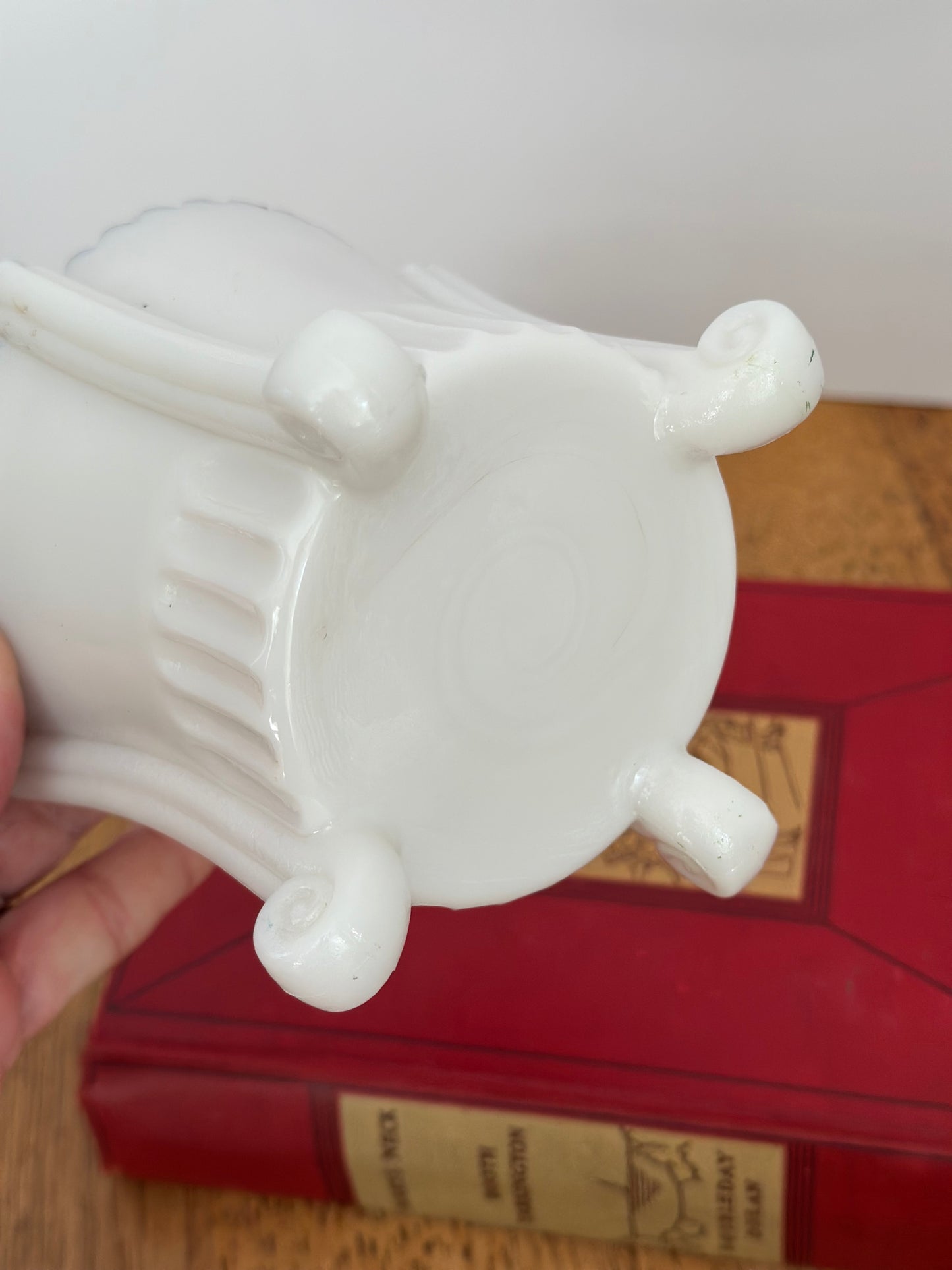 Vintage Milk Glass Footed Sugar Bowl