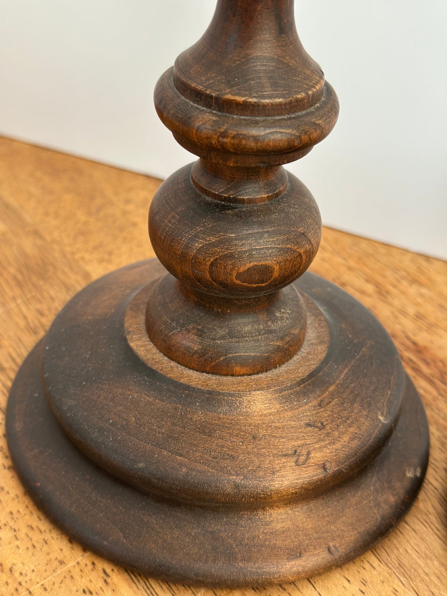 13" Wooden Taper Candle Holders Set (2)