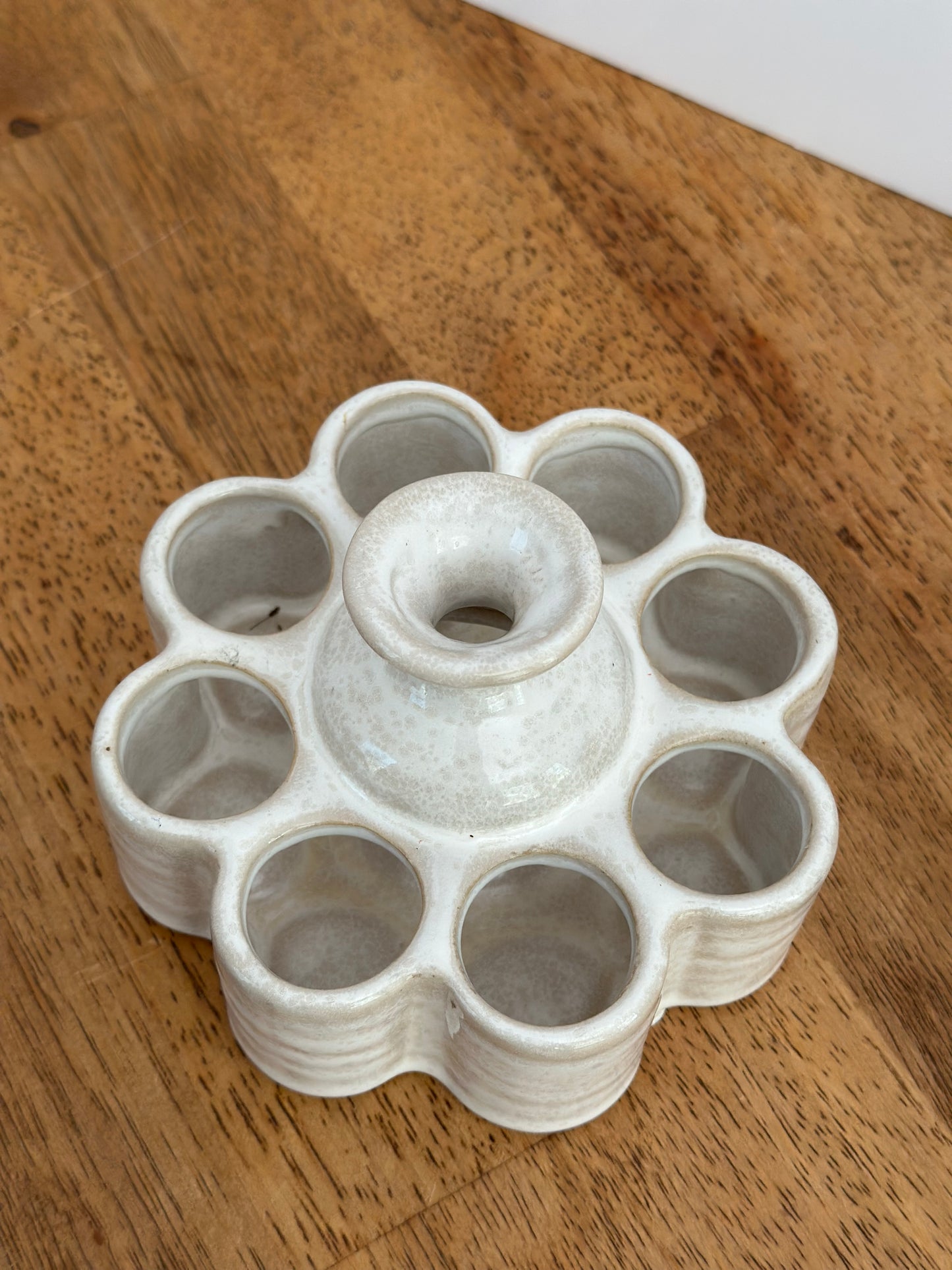 White Stoneware Section Vase