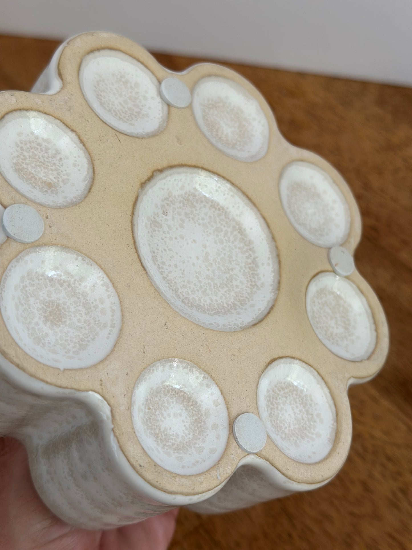 White Stoneware Section Vase