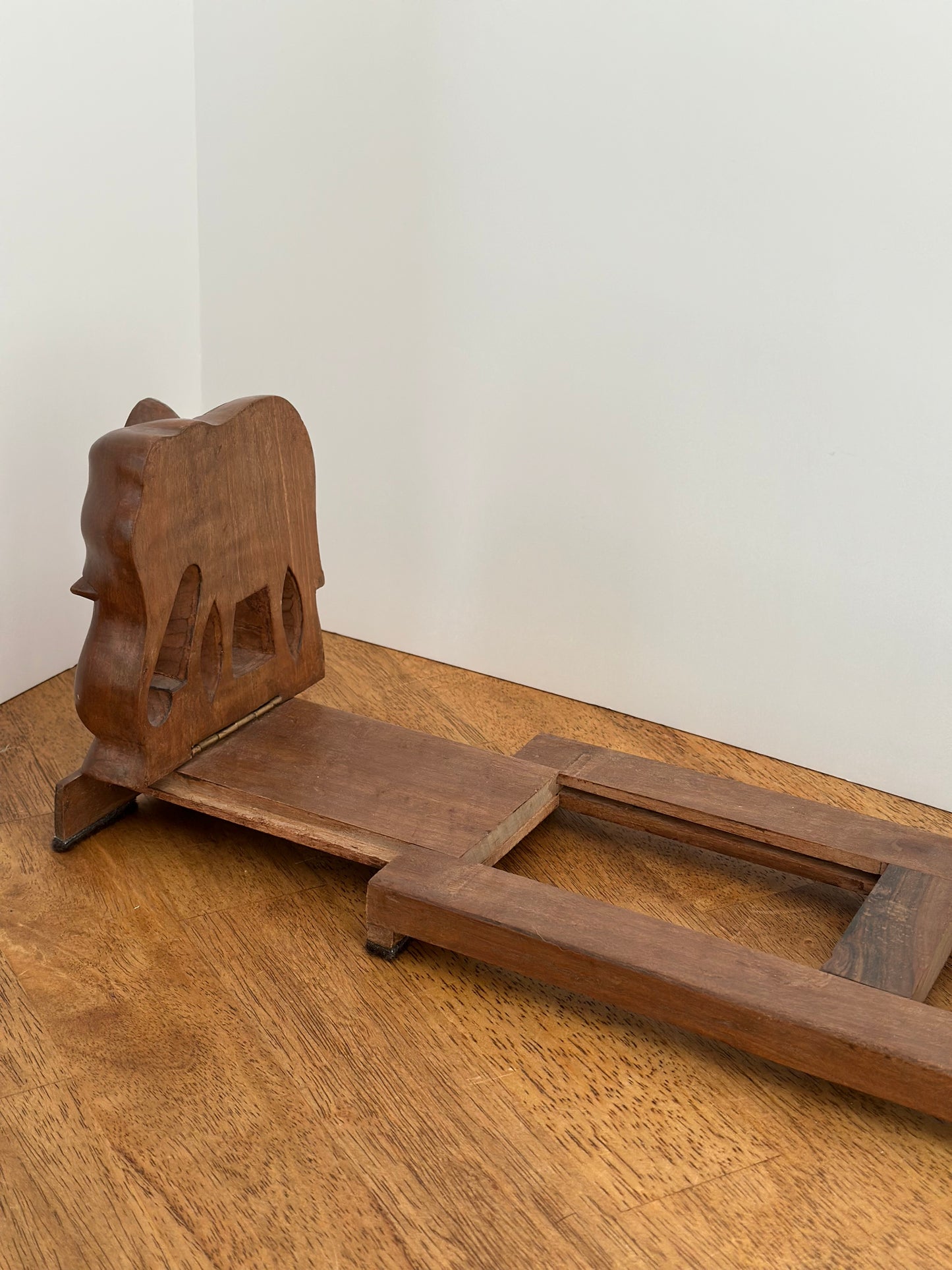 Hand Carved Wooden Sliding Bookends