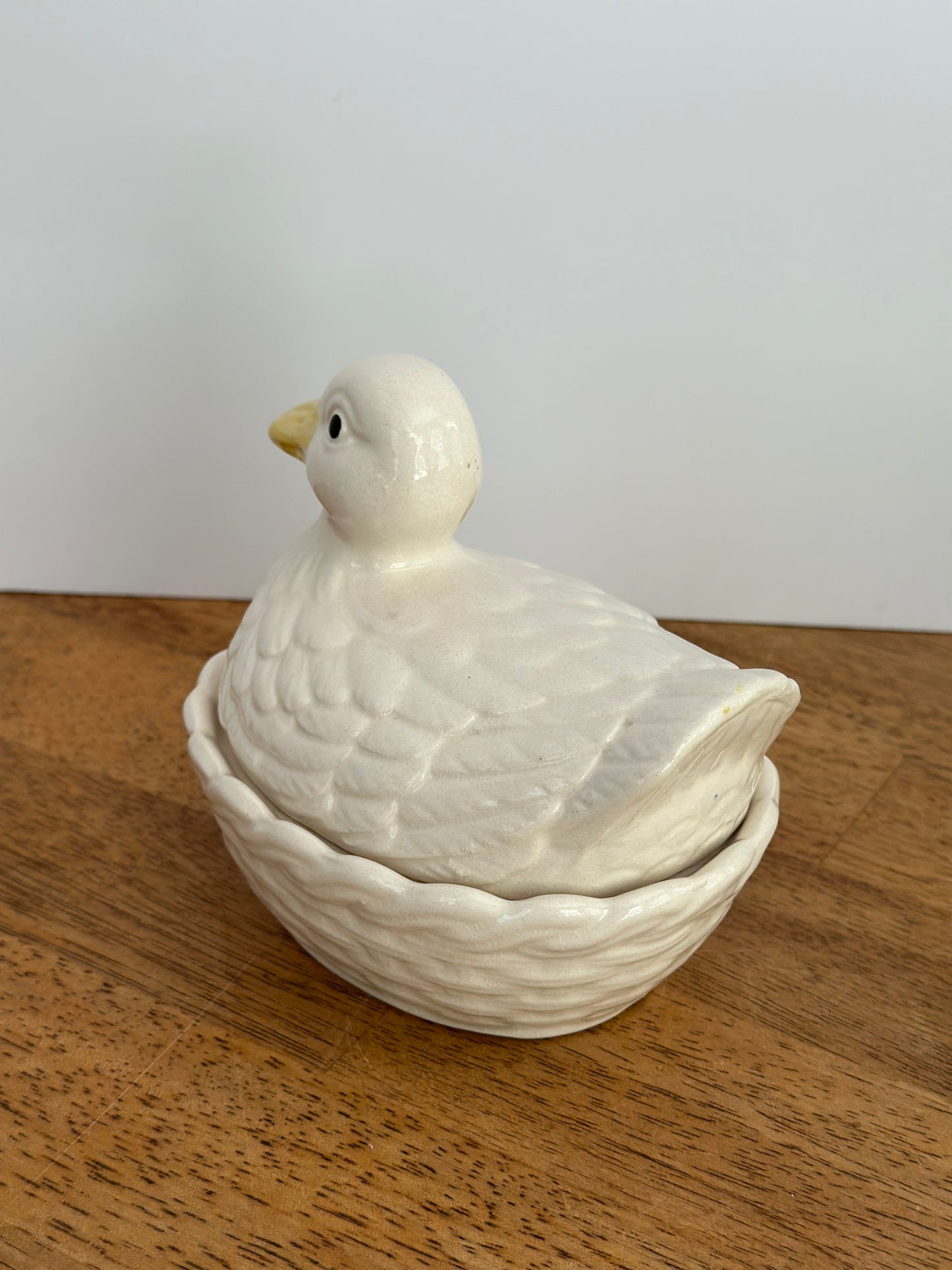 Vintage Duck On Nest Dish