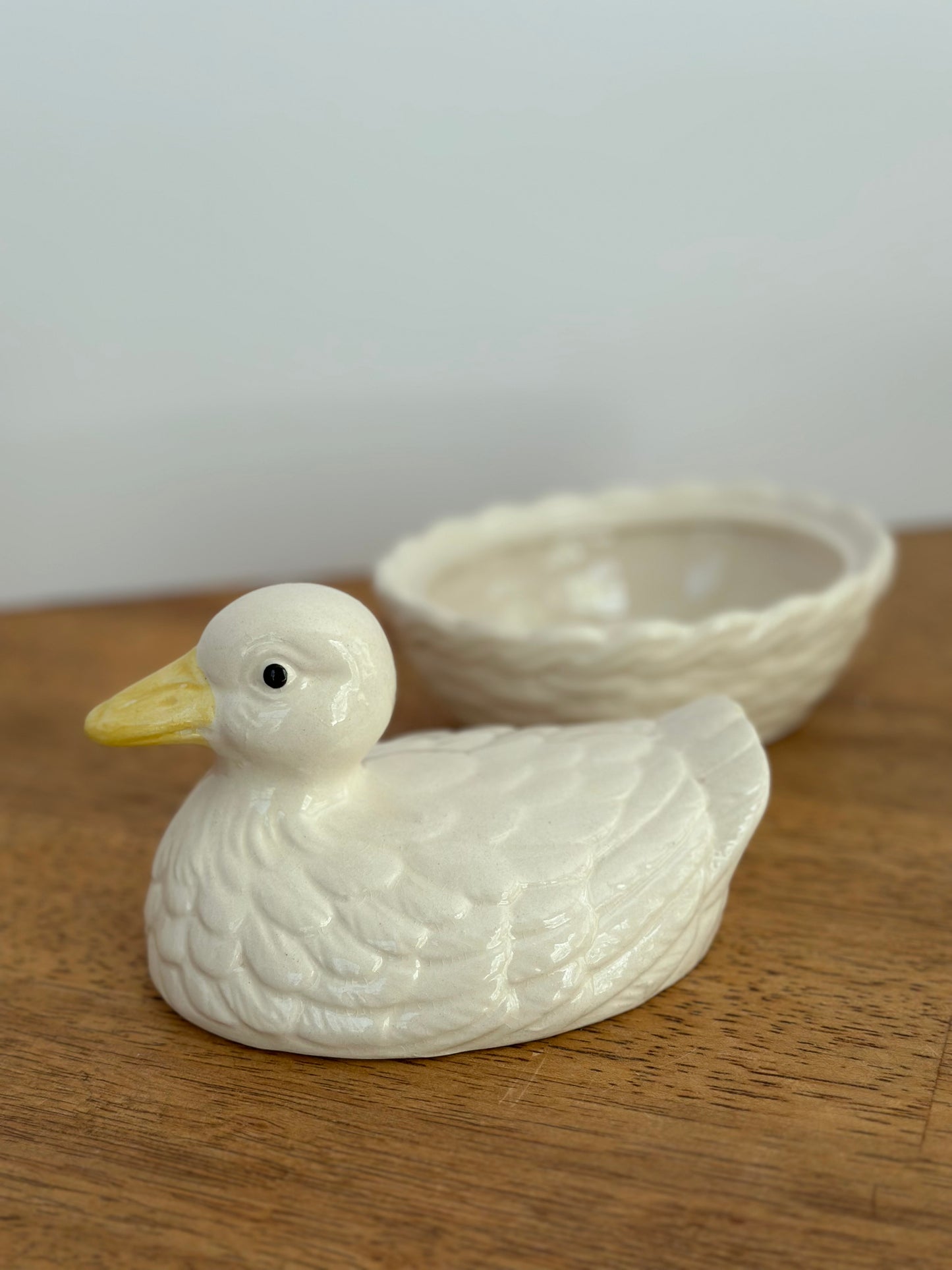Vintage Duck On Nest Dish