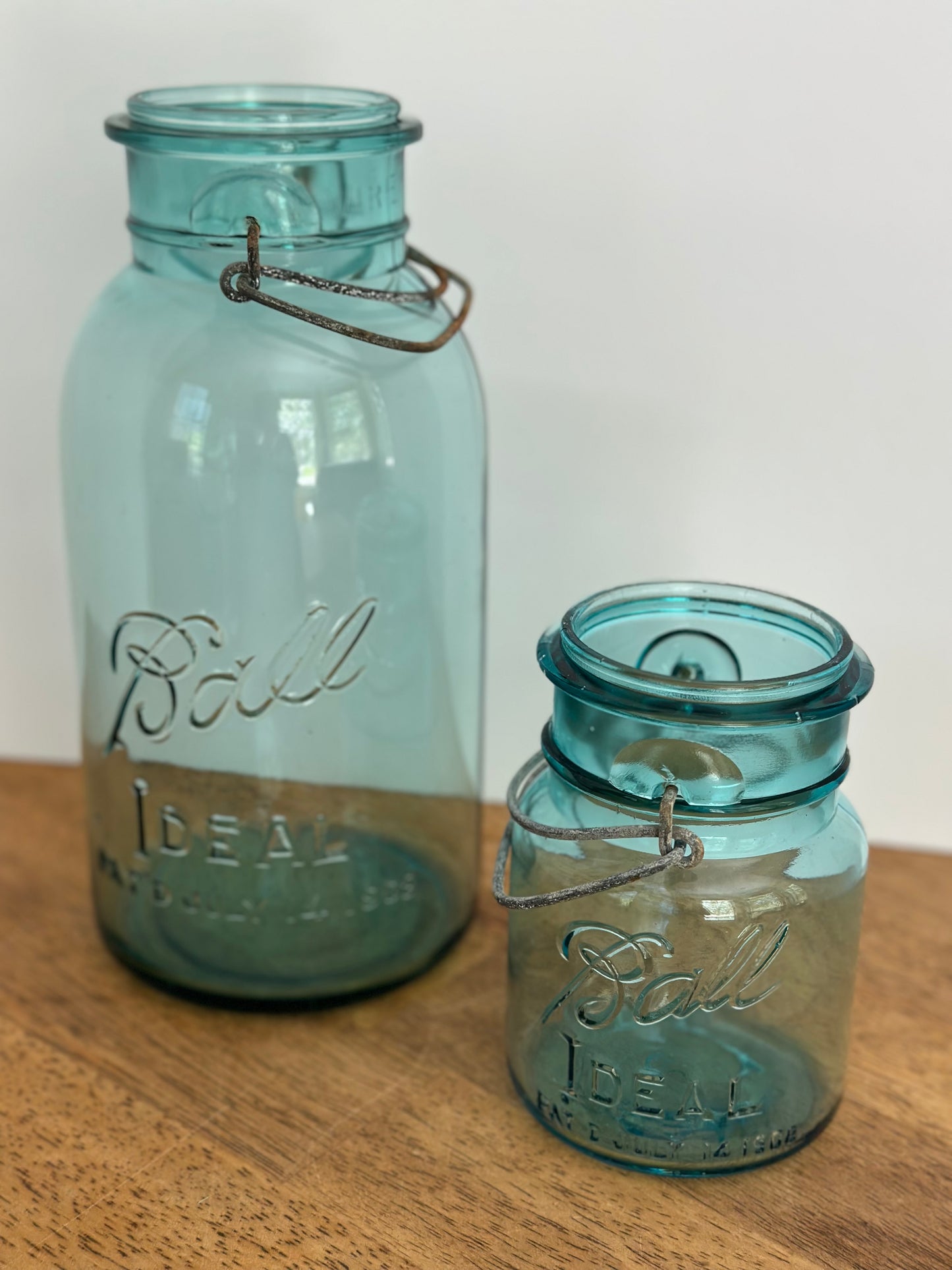 Vintage Blue Canning Jars (2)